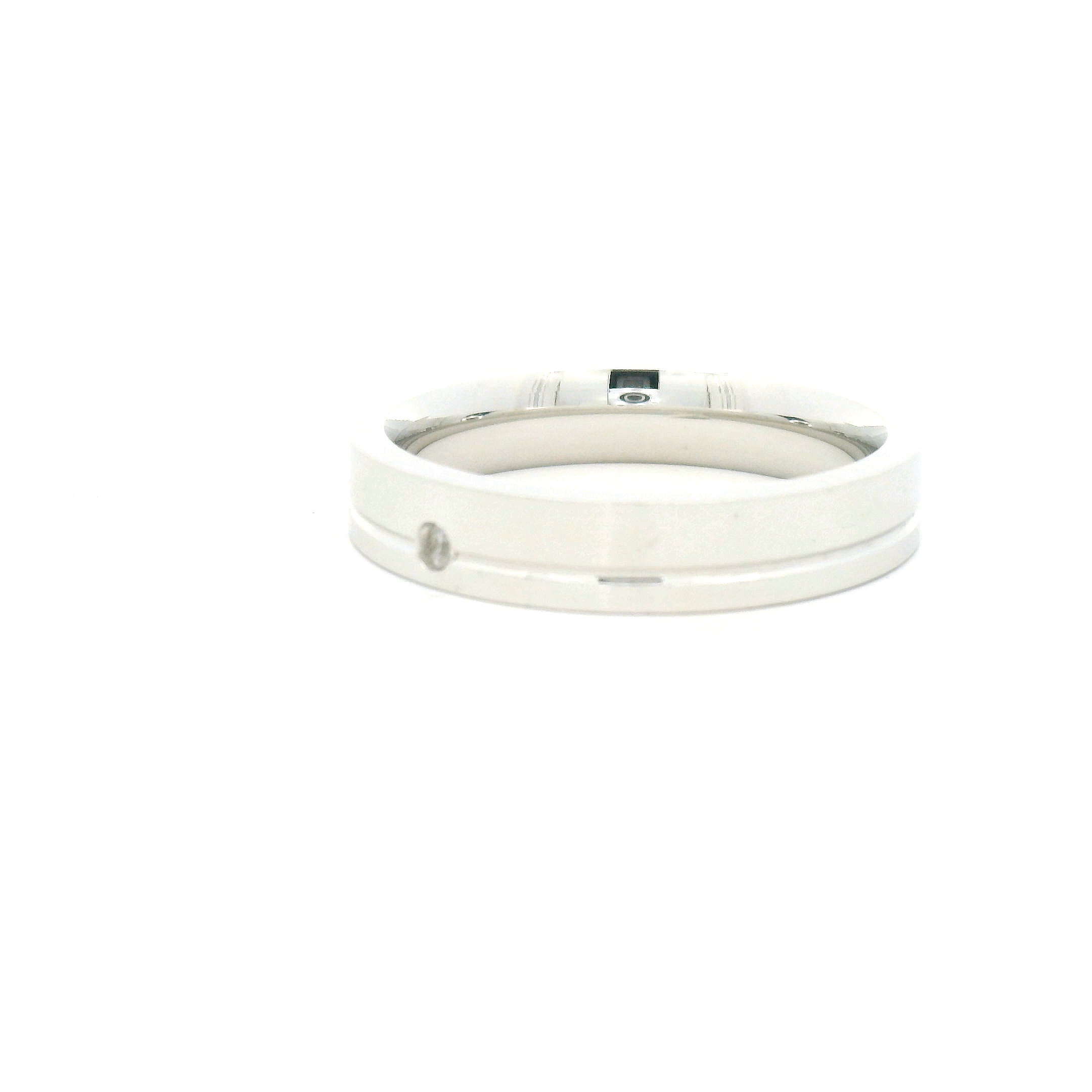 White Mens Ring with Gemstone
