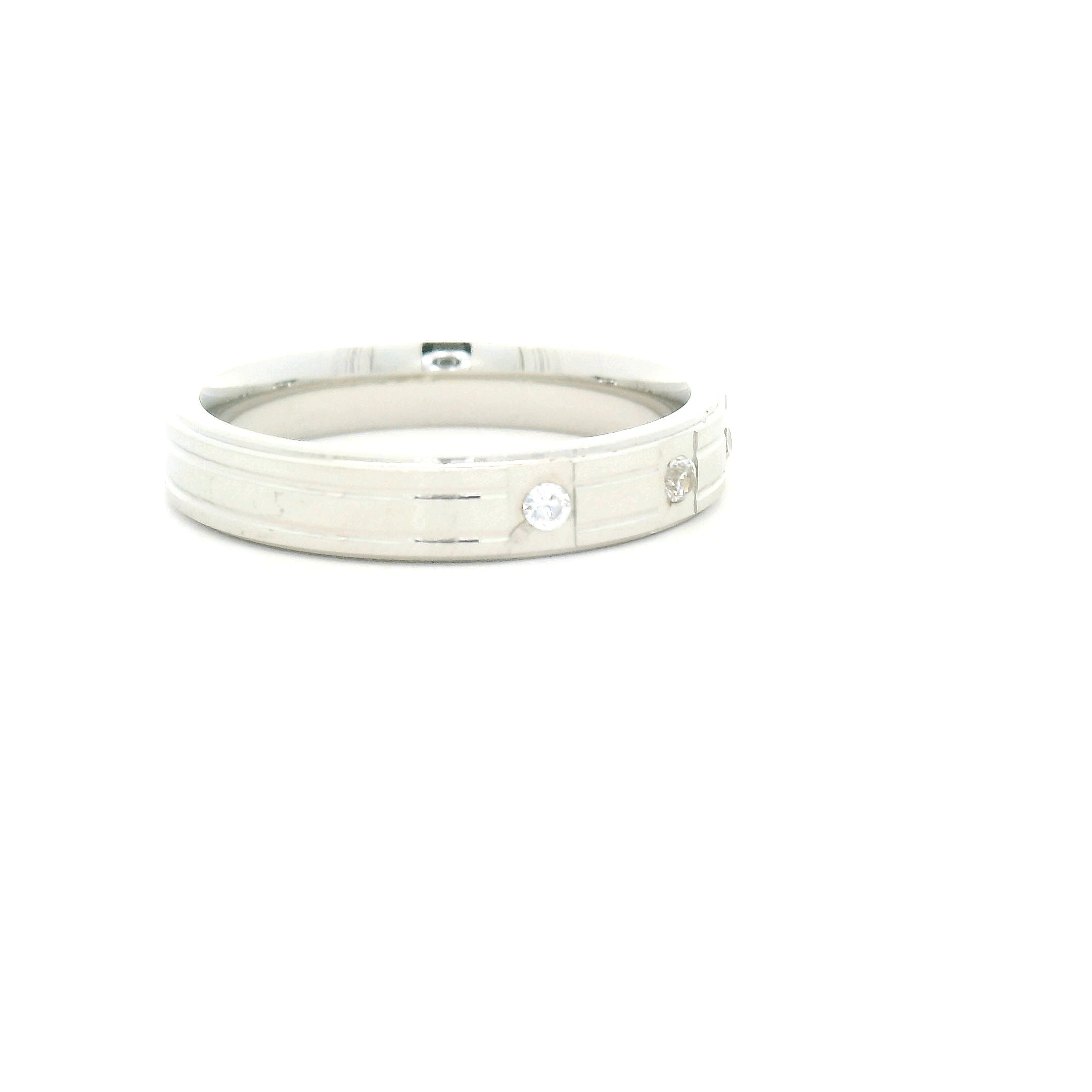 Silver Mens Ring with Gemstone Accents