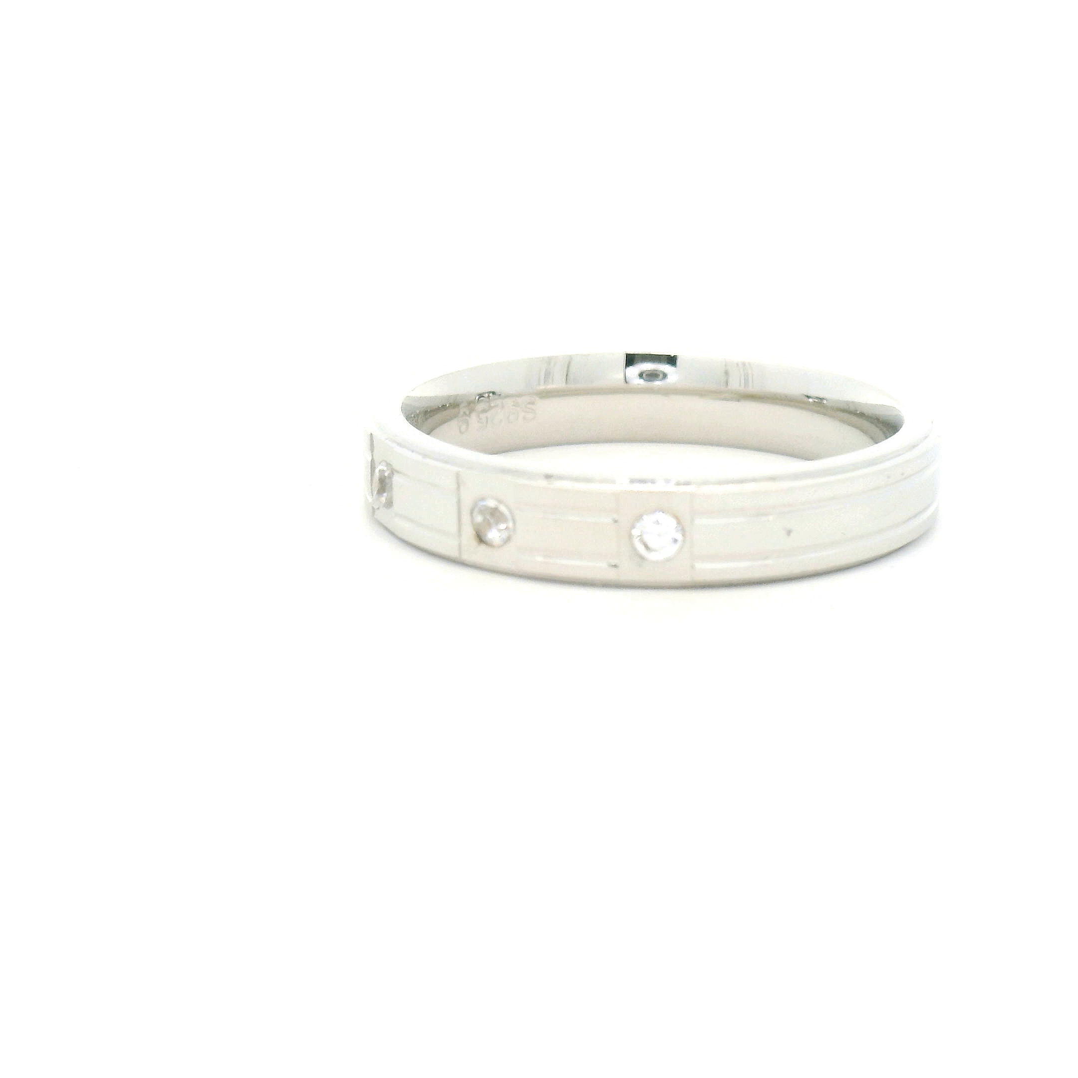 Silver Mens Ring with Gemstone Accents