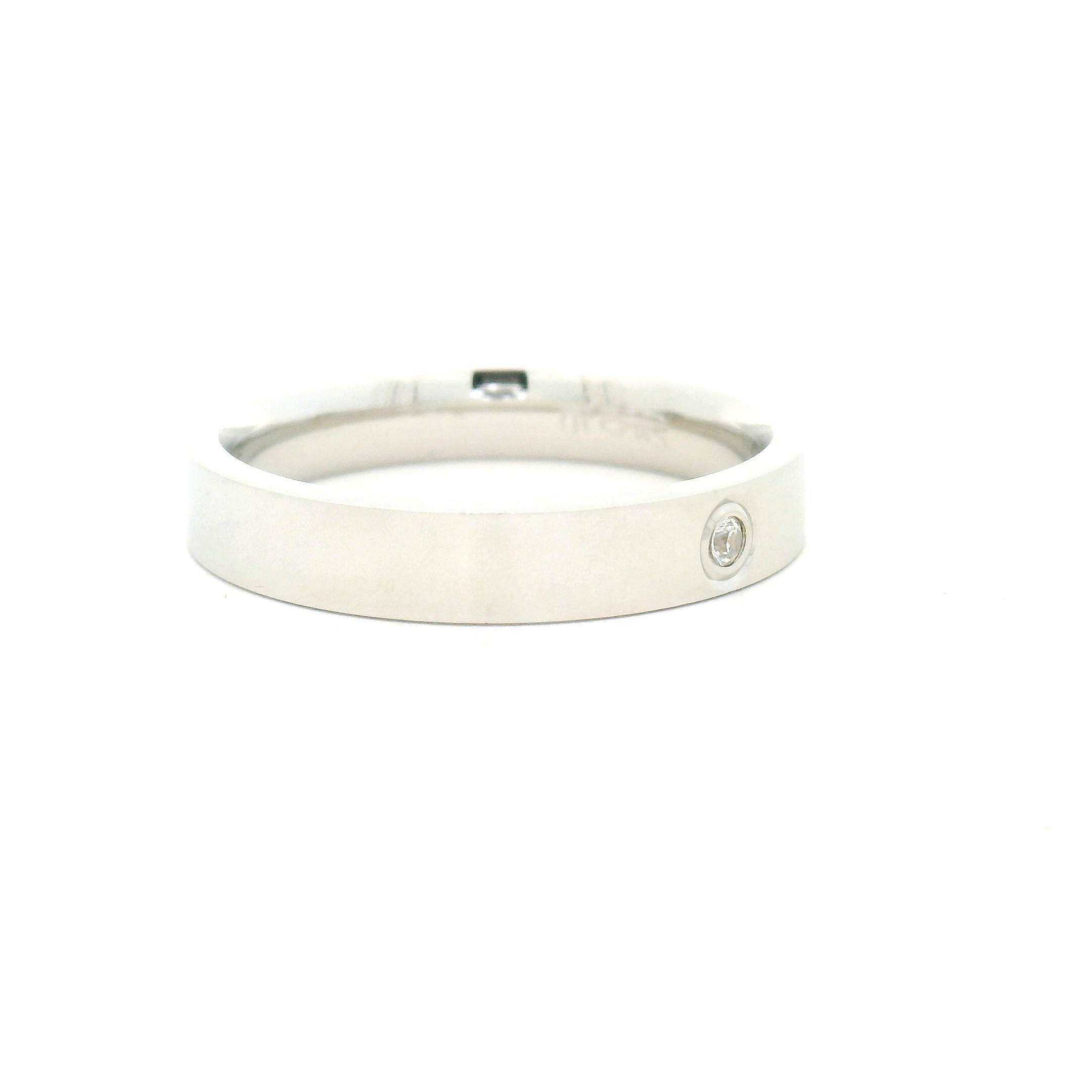 Silver Mens Ring with Diamond Accent