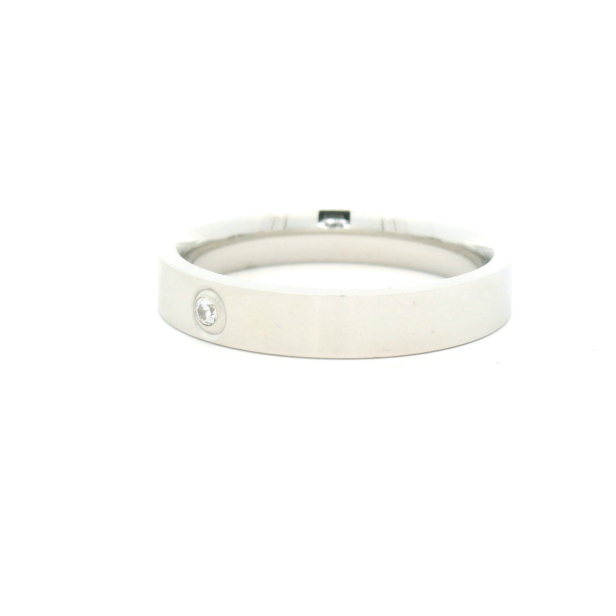 Silver Mens Ring with Diamond Accent