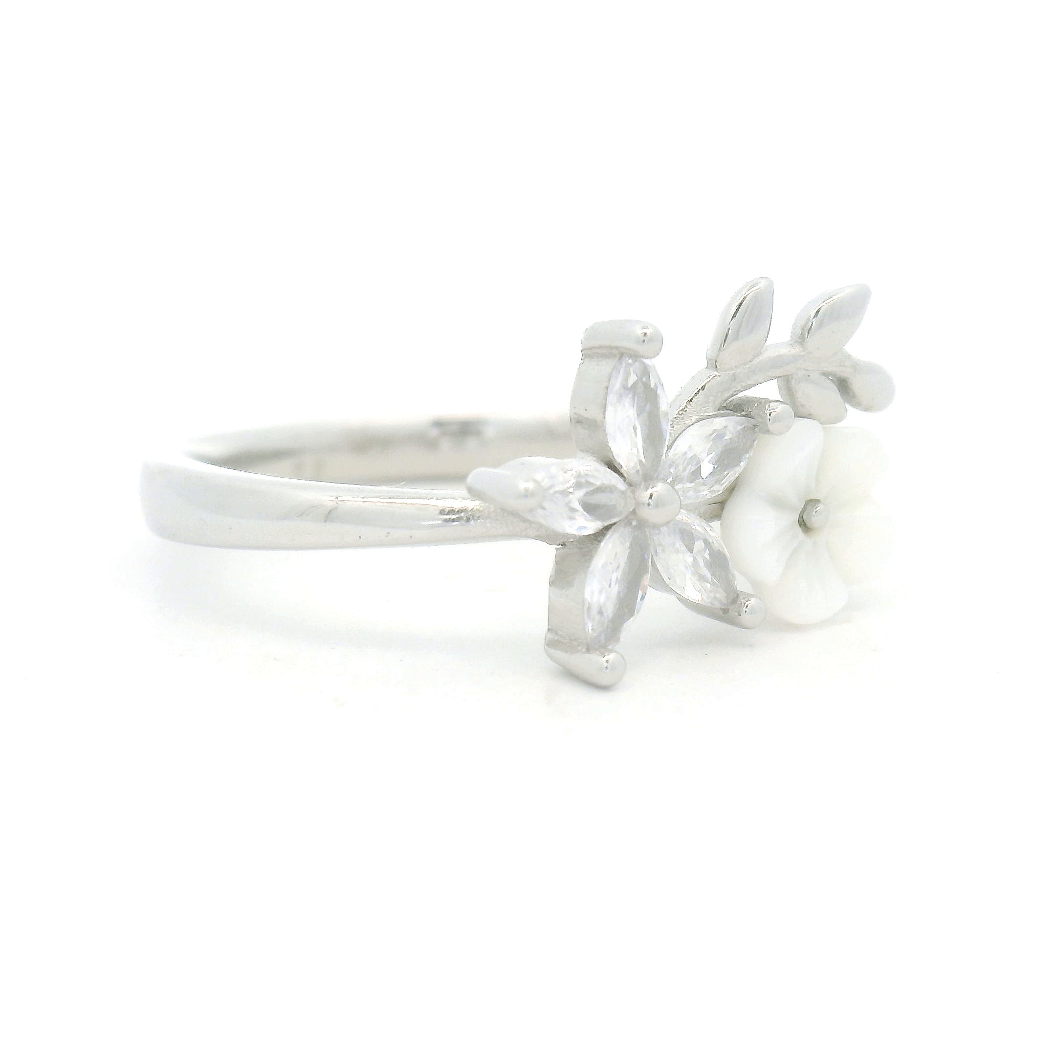 Silver Floral Design Ring