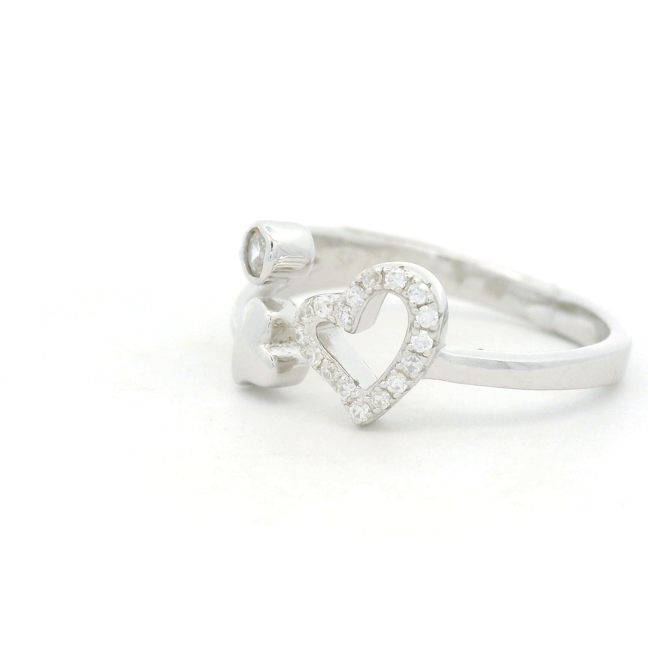 Heart-Shaped Silver Ring