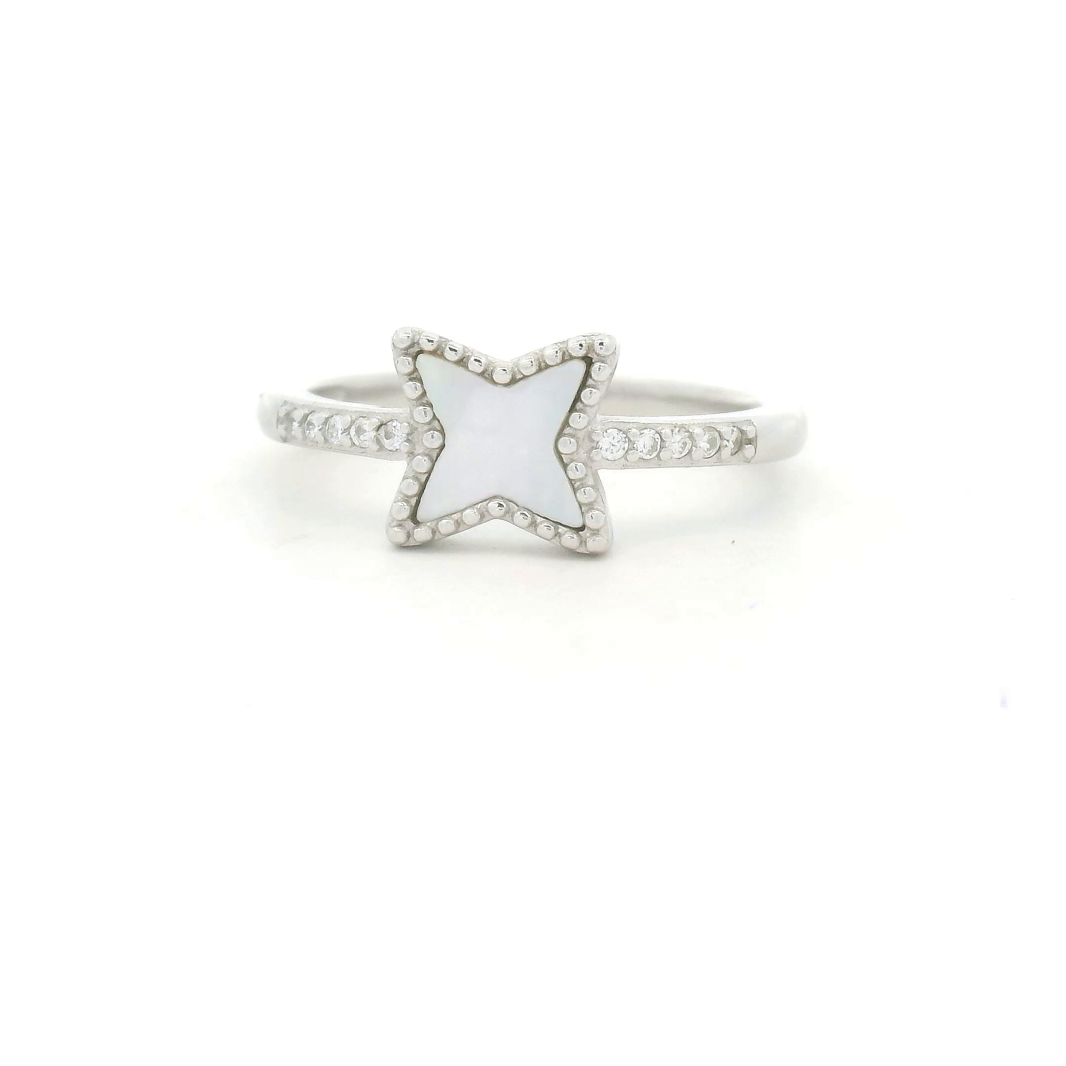 Star-Shaped Silver Ring