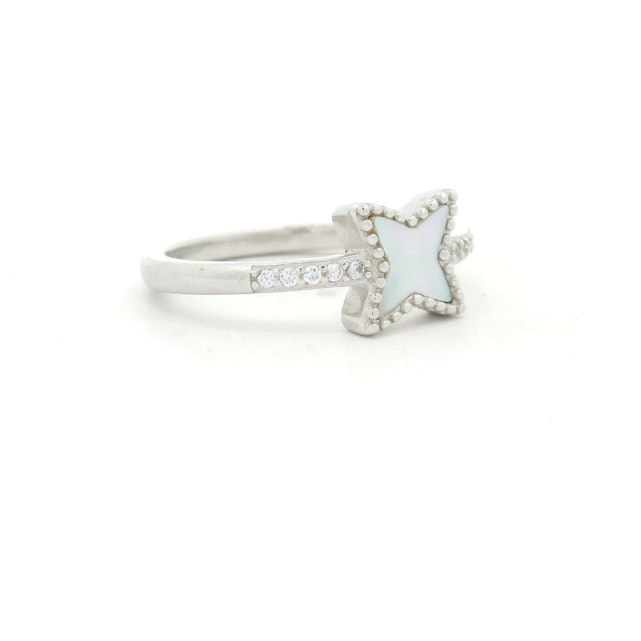 Star-Shaped Silver Ring