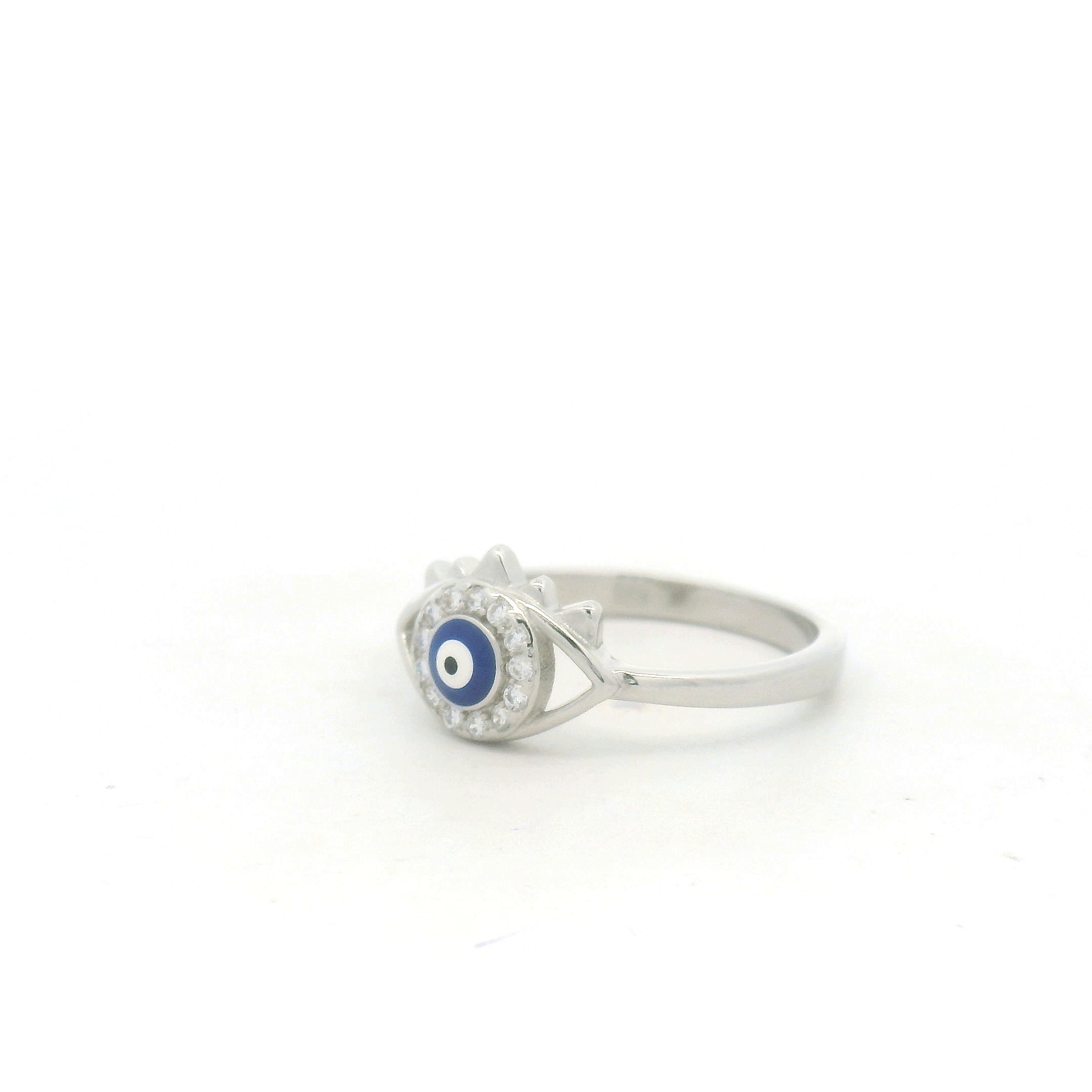 Gemstone Silver Eye Ring