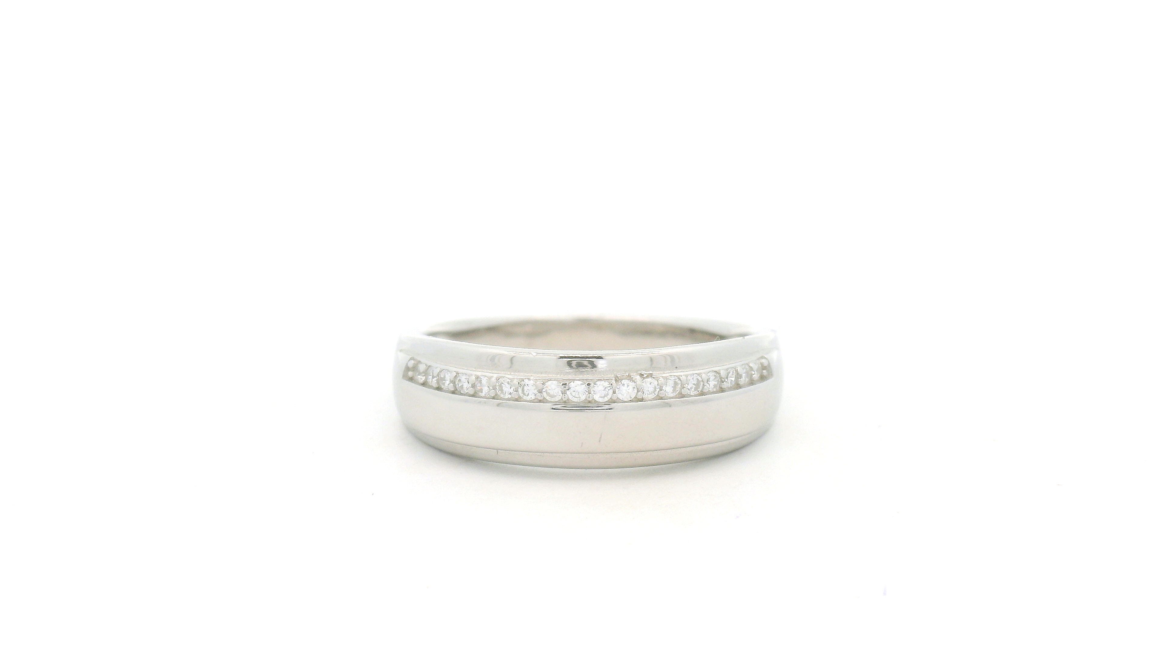 925 Silver Mens Ring with Diamonds