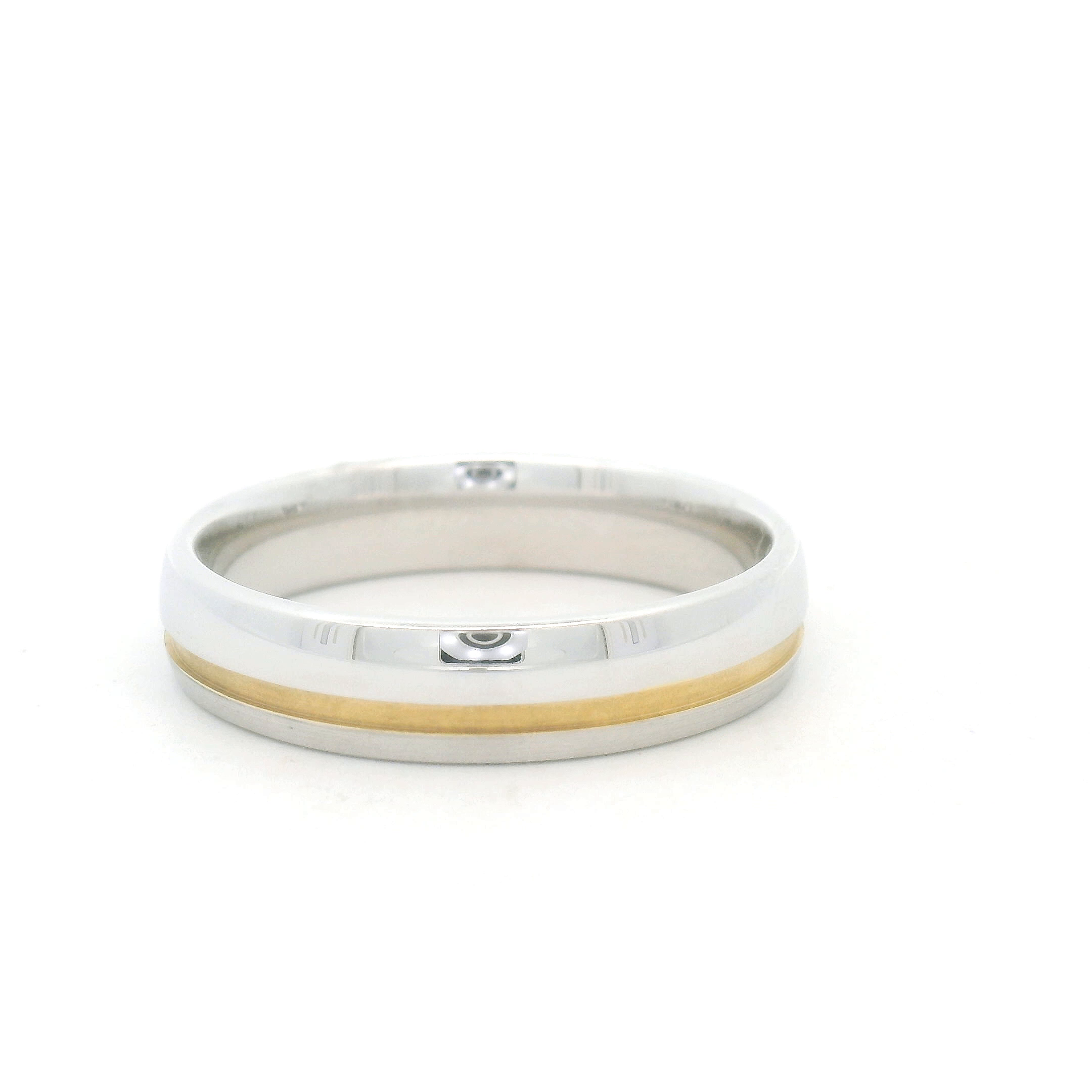 Elegant Two-Tone Wedding Mens Ring