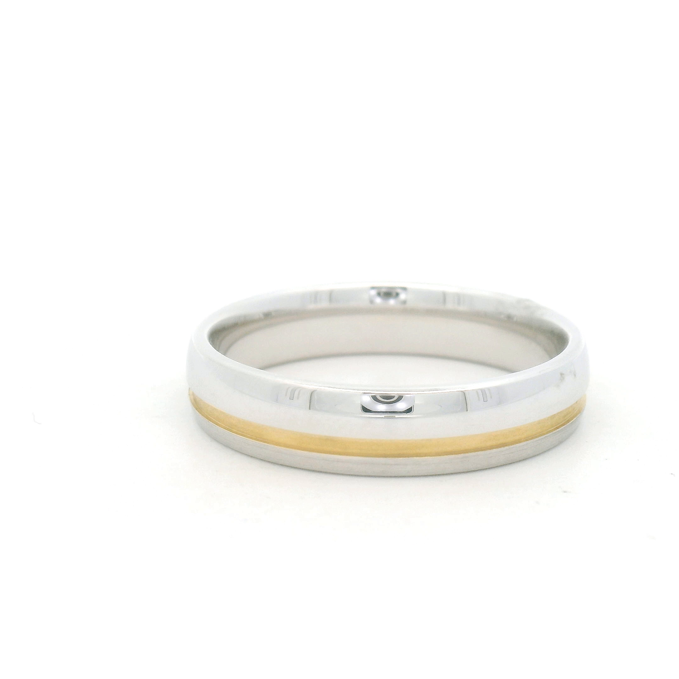 Elegant Two-Tone Wedding Mens Ring