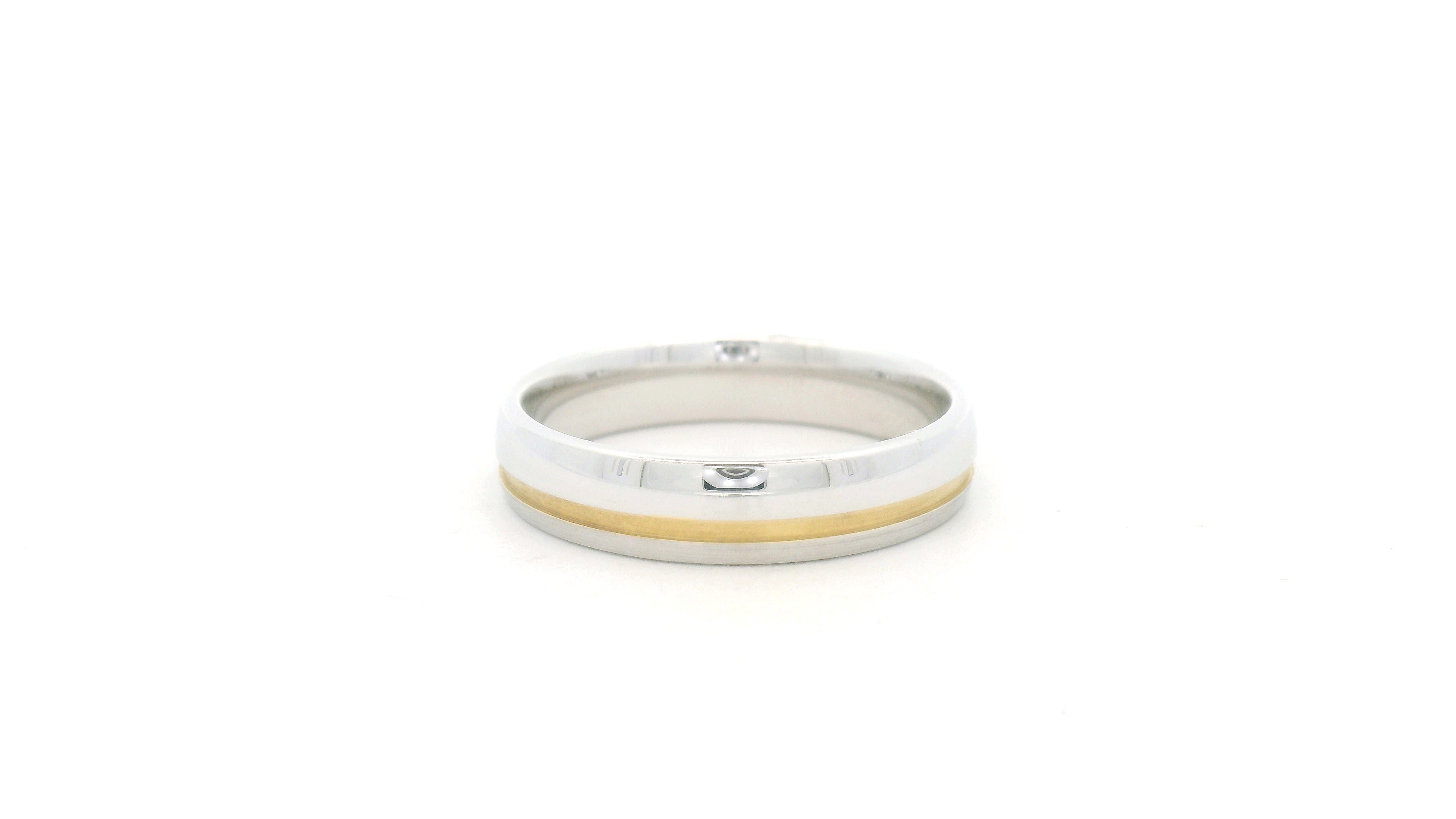 Elegant Two-Tone Wedding Mens Ring