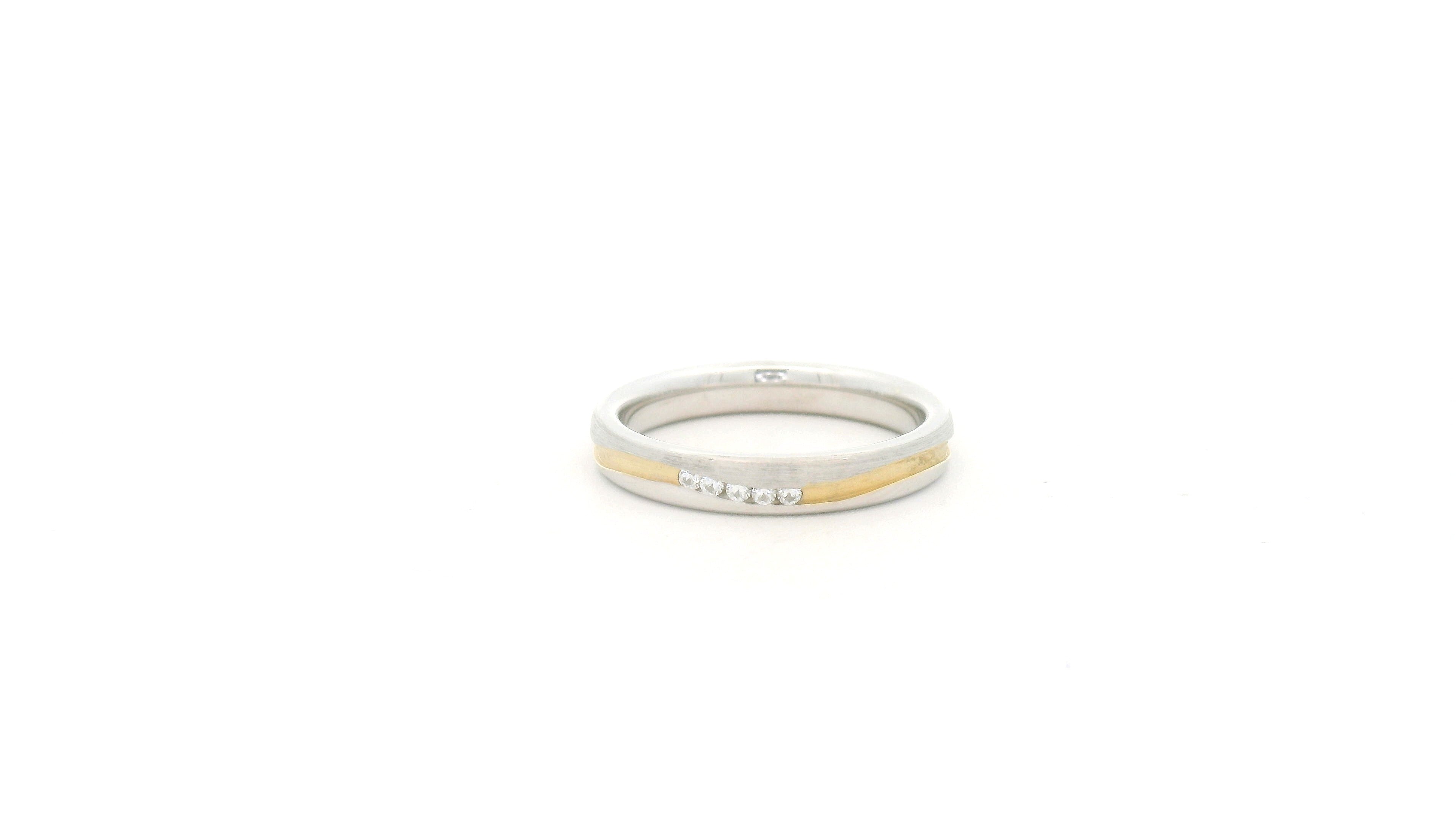 Silver Two-Tone Diamond Ring