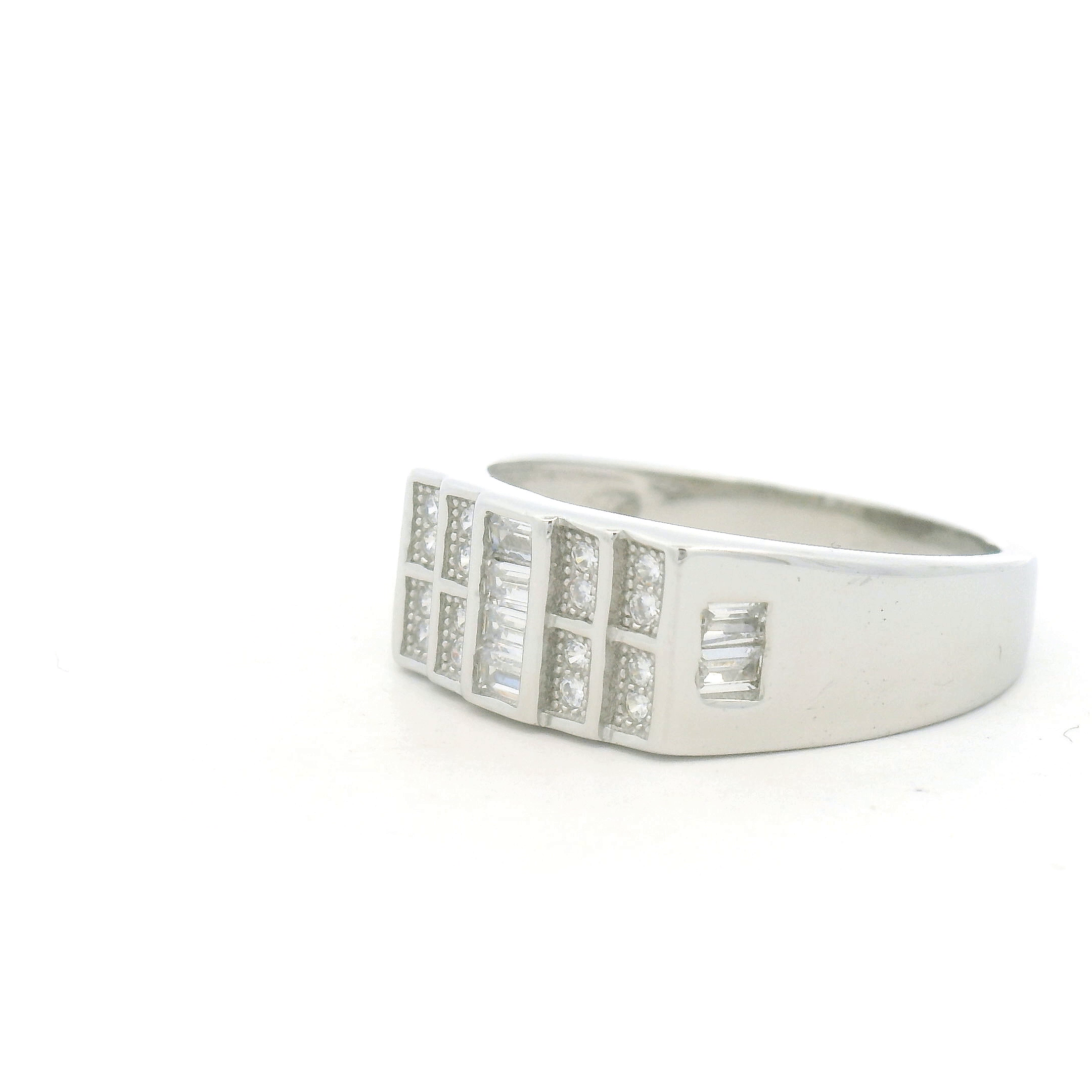 White Gold Mens Ring with Diamonds