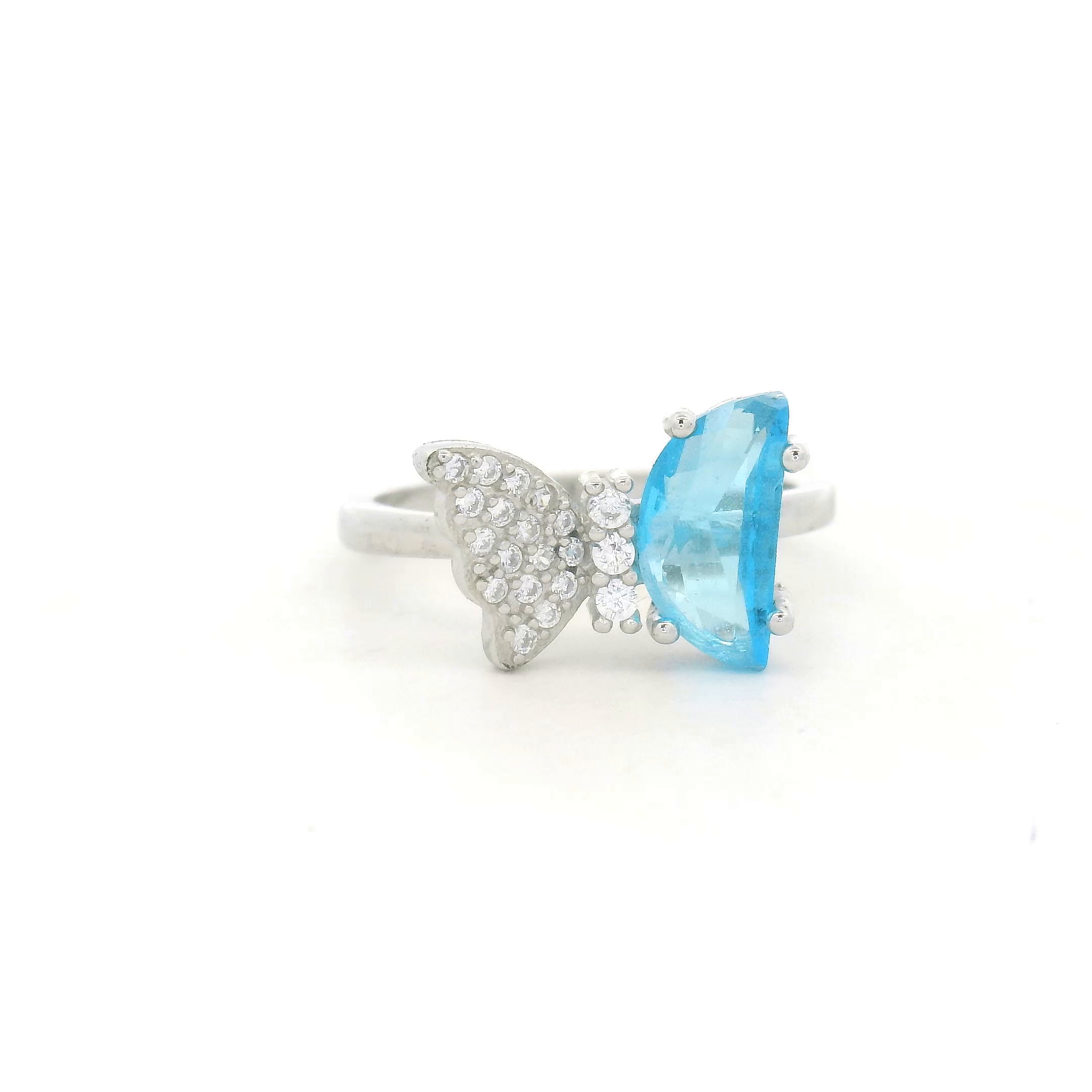 Elegant BlueStone Butterfly Ring