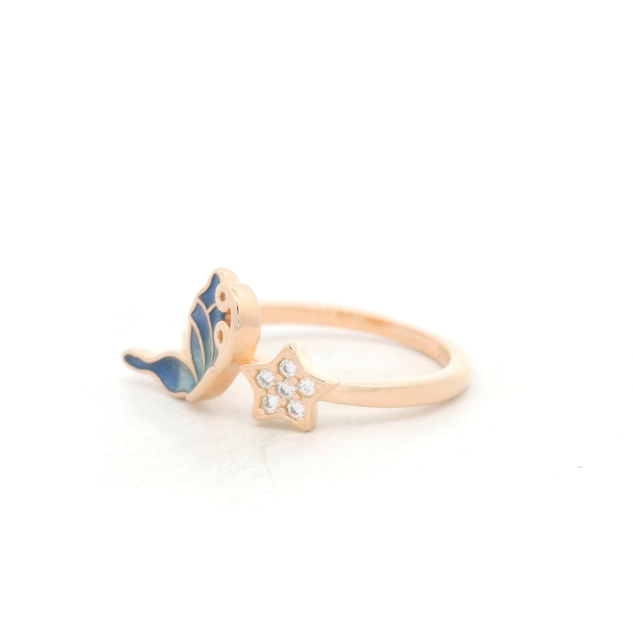 Butterfly and Flower Ring Set