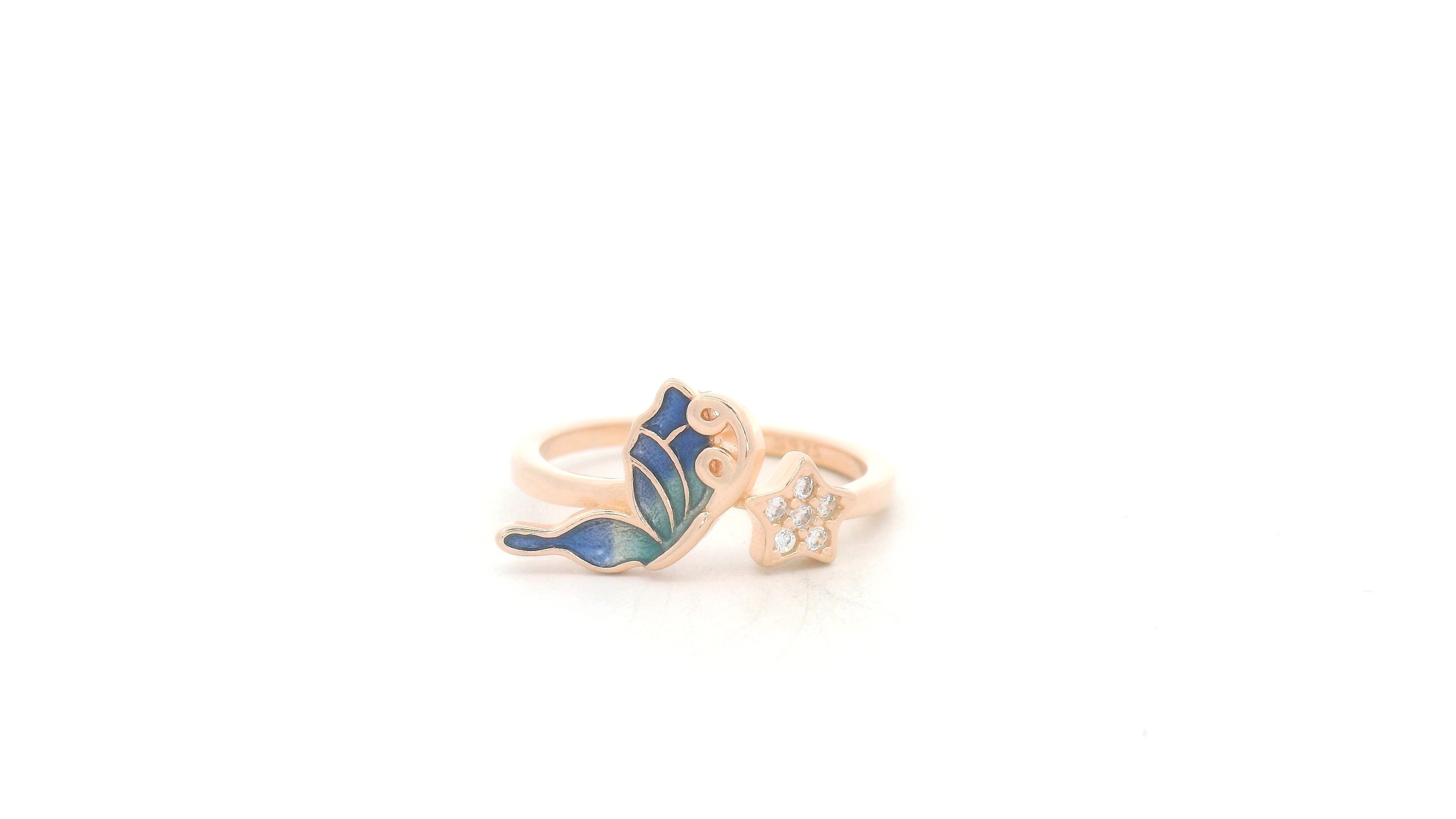 Butterfly and Flower Ring Set