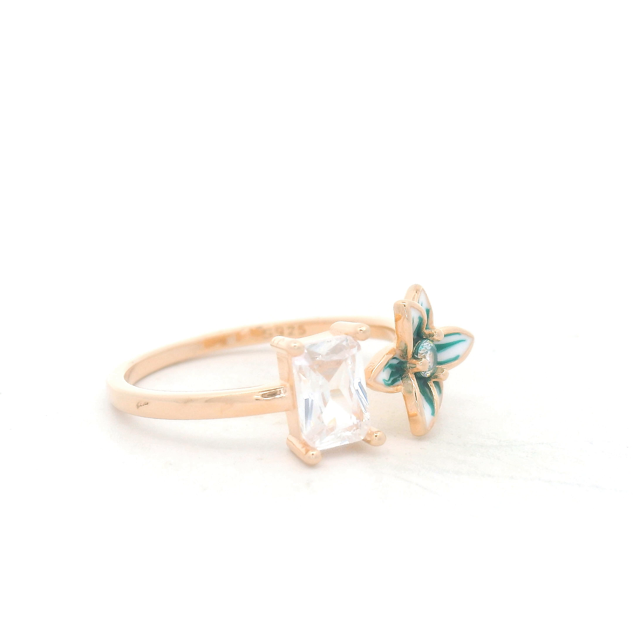 Floral Design Ring for Silver