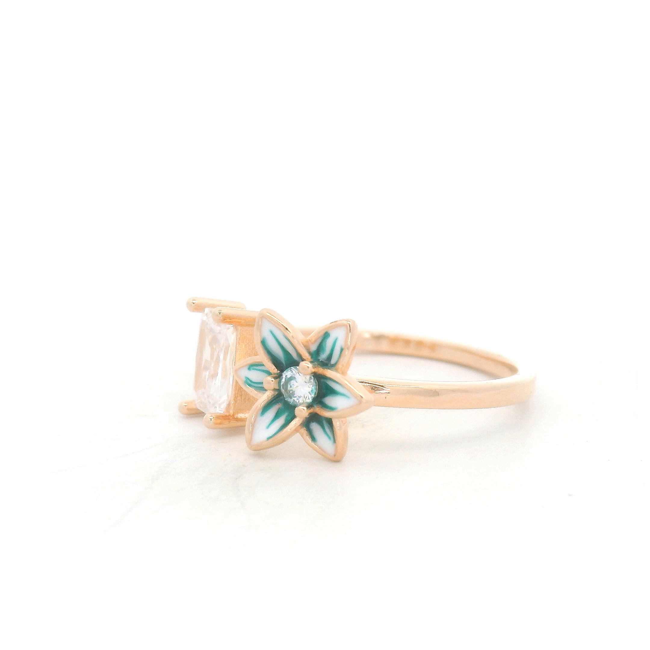 Floral Design Ring for Silver