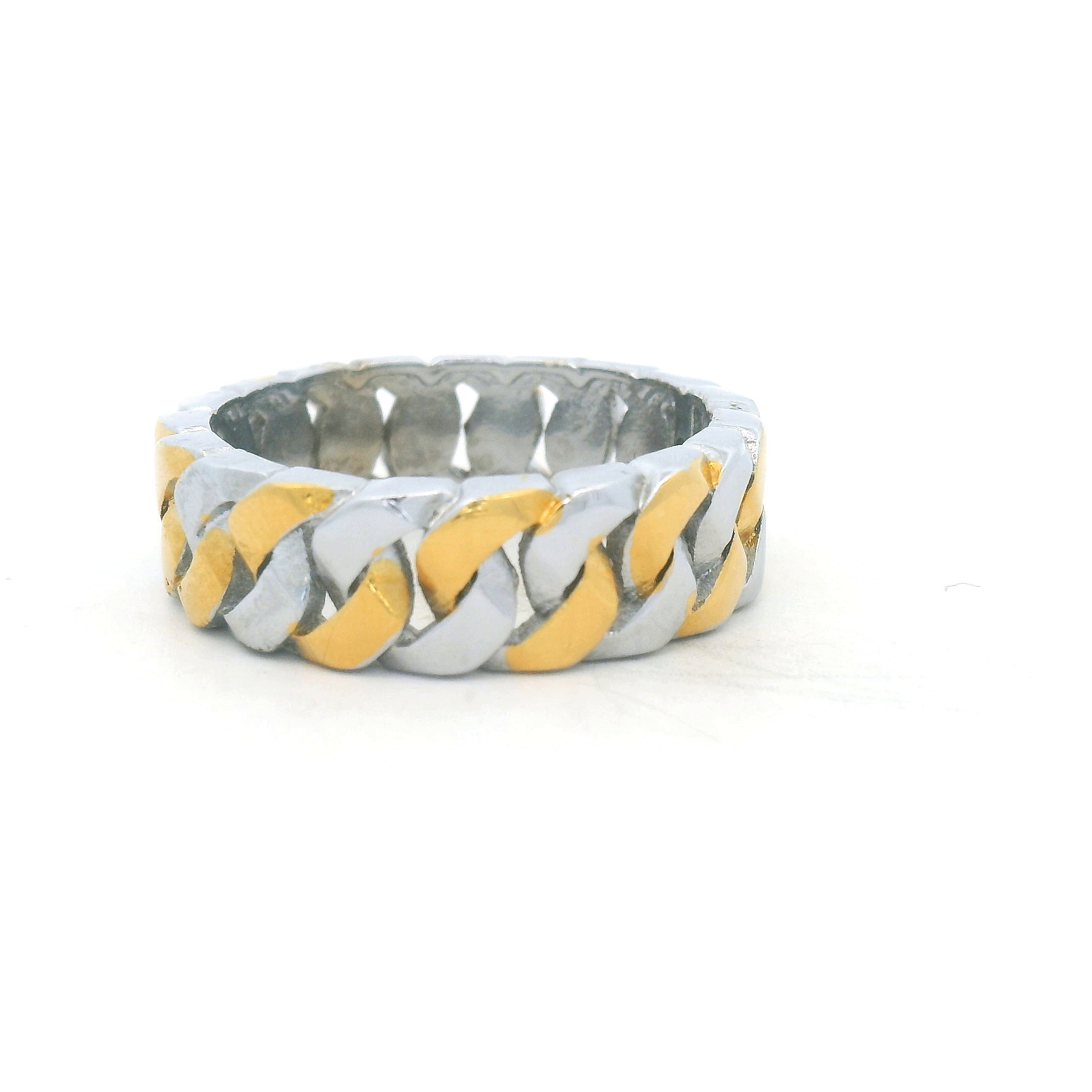 Stylish Two-Tone Silver Ring for Men