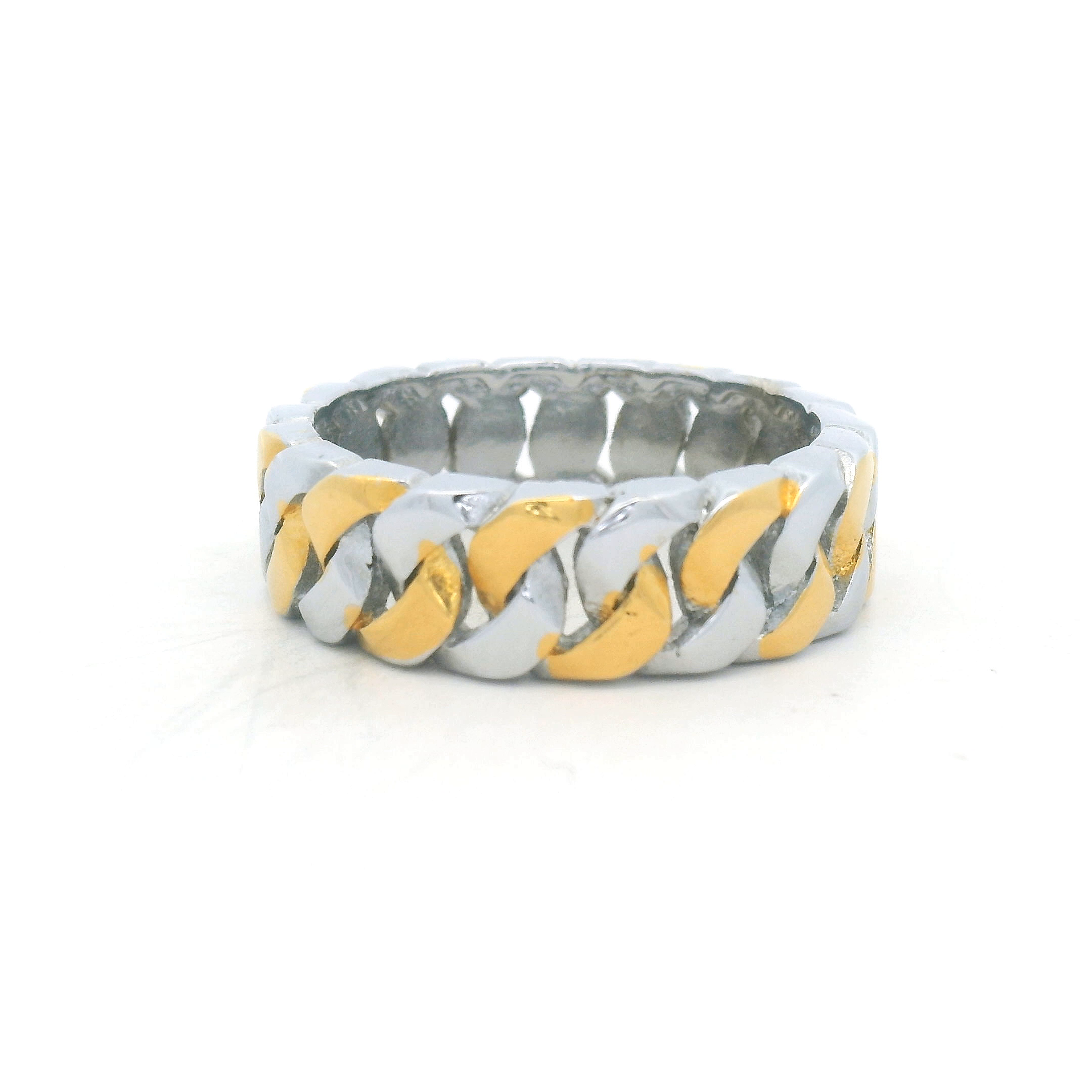 Stylish Two-Tone Silver Ring for Men