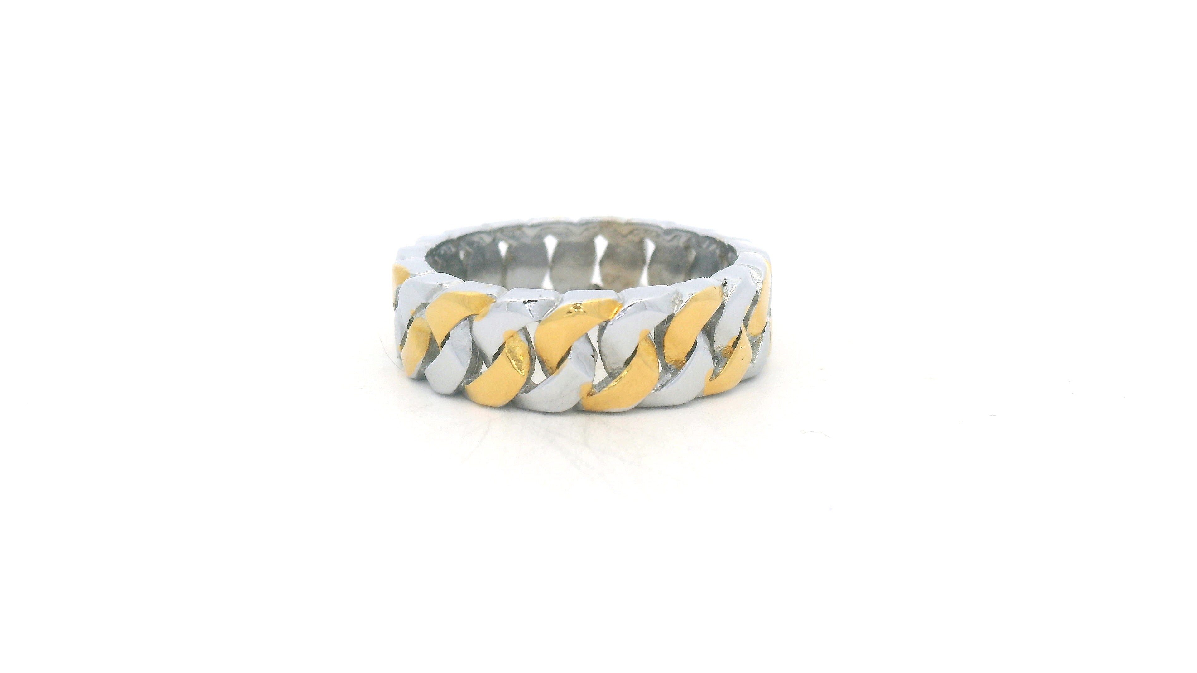 Stylish Two-Tone Silver Ring for Men