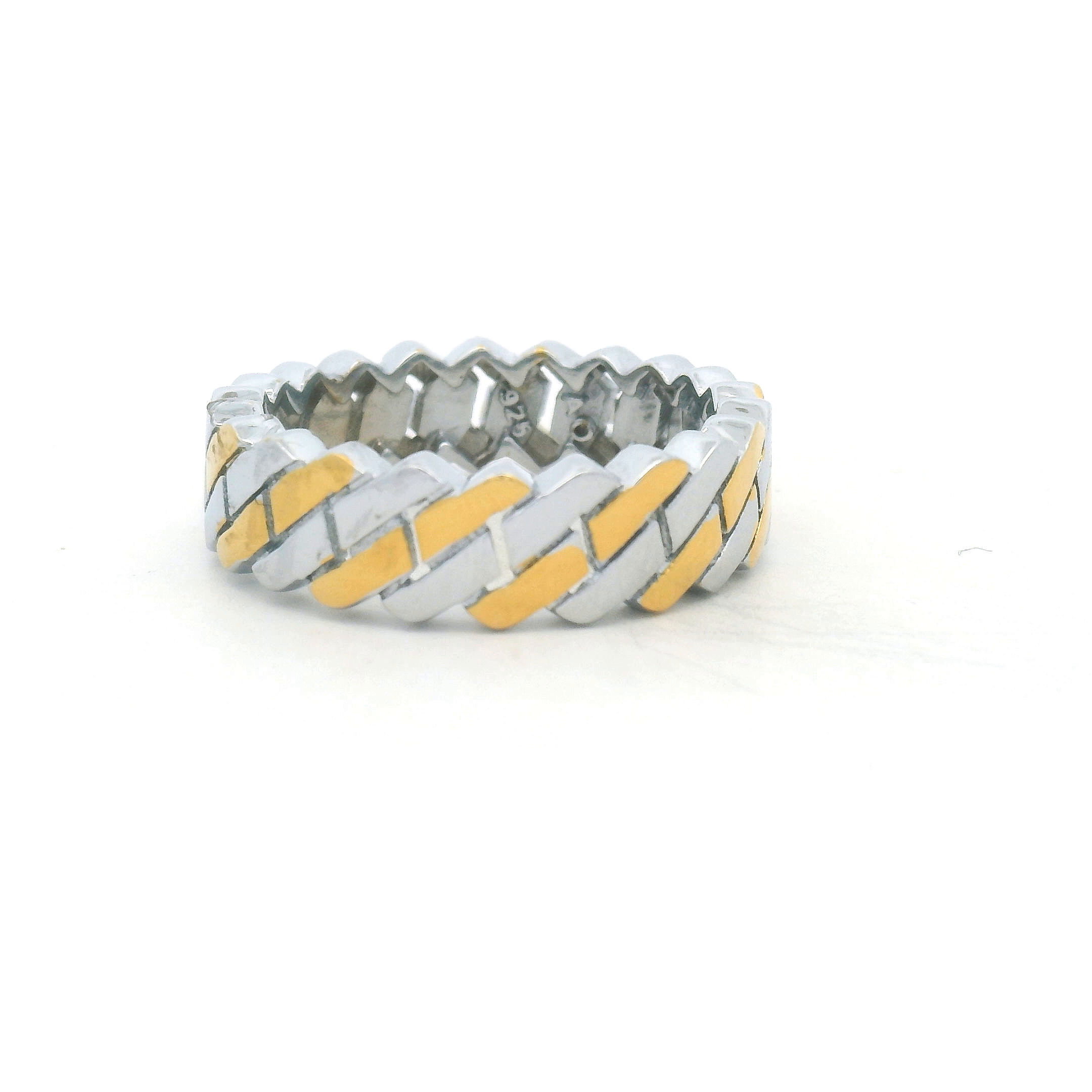 Stylish Two-Tone Silver Ring