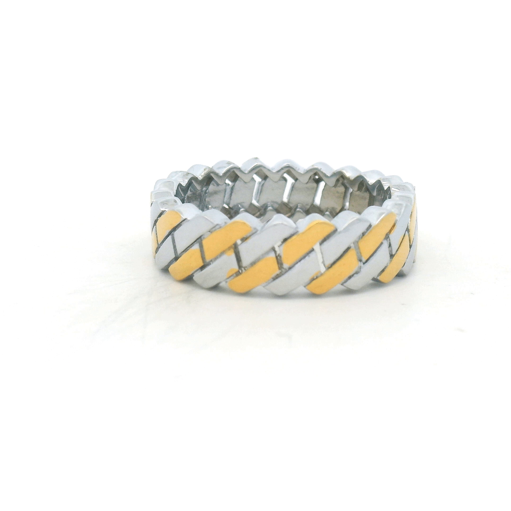 Stylish Two-Tone Silver Ring