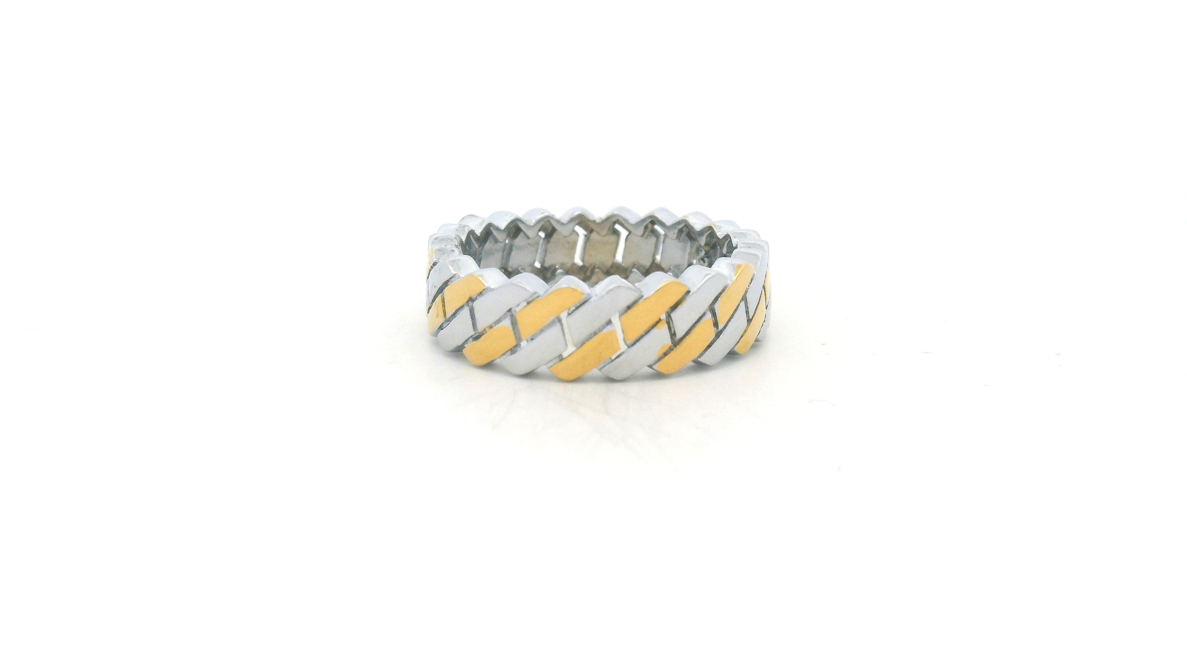 Stylish Two-Tone Silver Ring