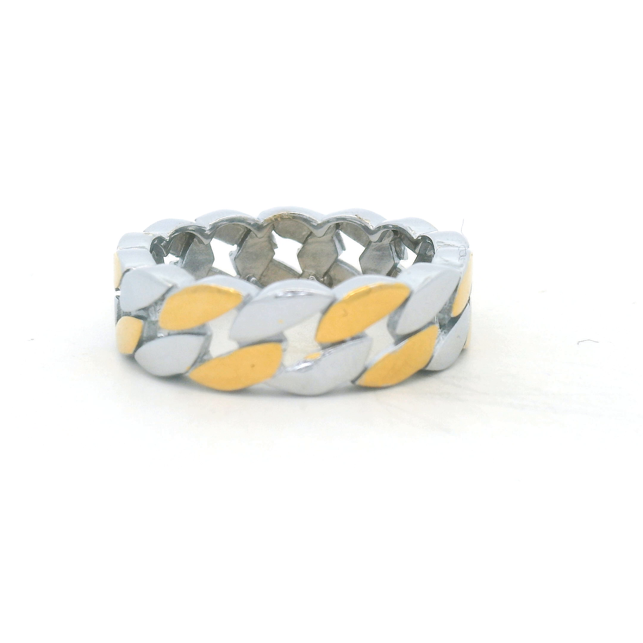 Stylish Two-Tone Chain Ring for Men