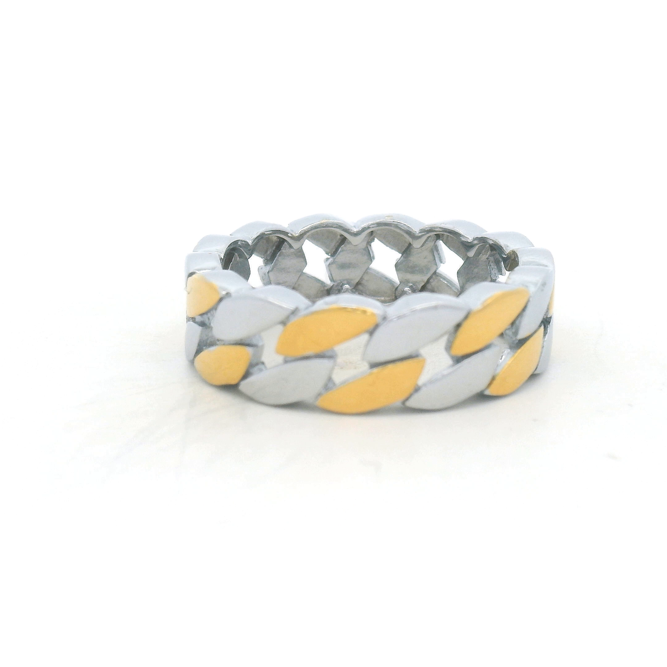 Stylish Two-Tone Chain Ring for Men