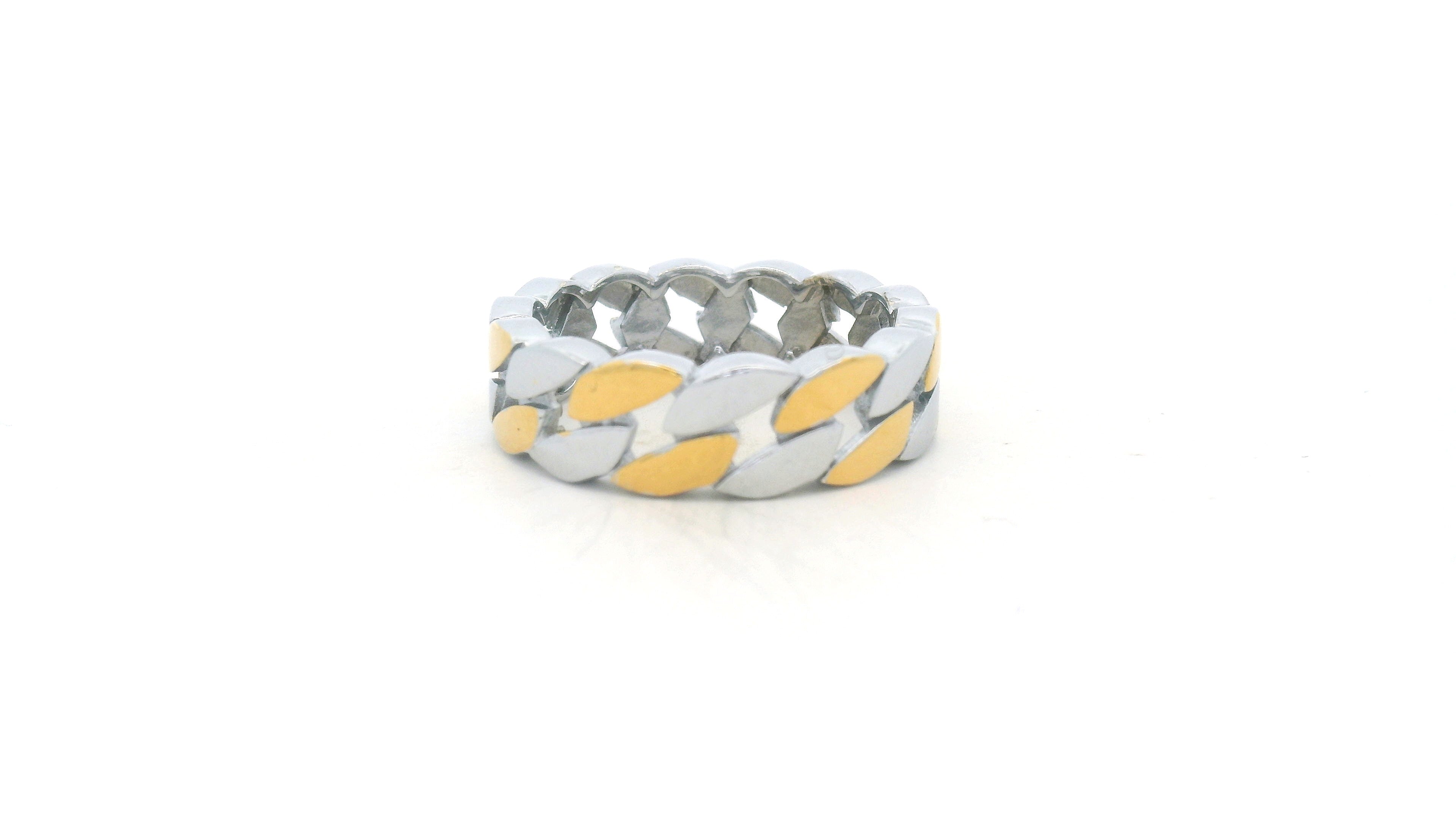 Stylish Two-Tone Chain Ring for Men