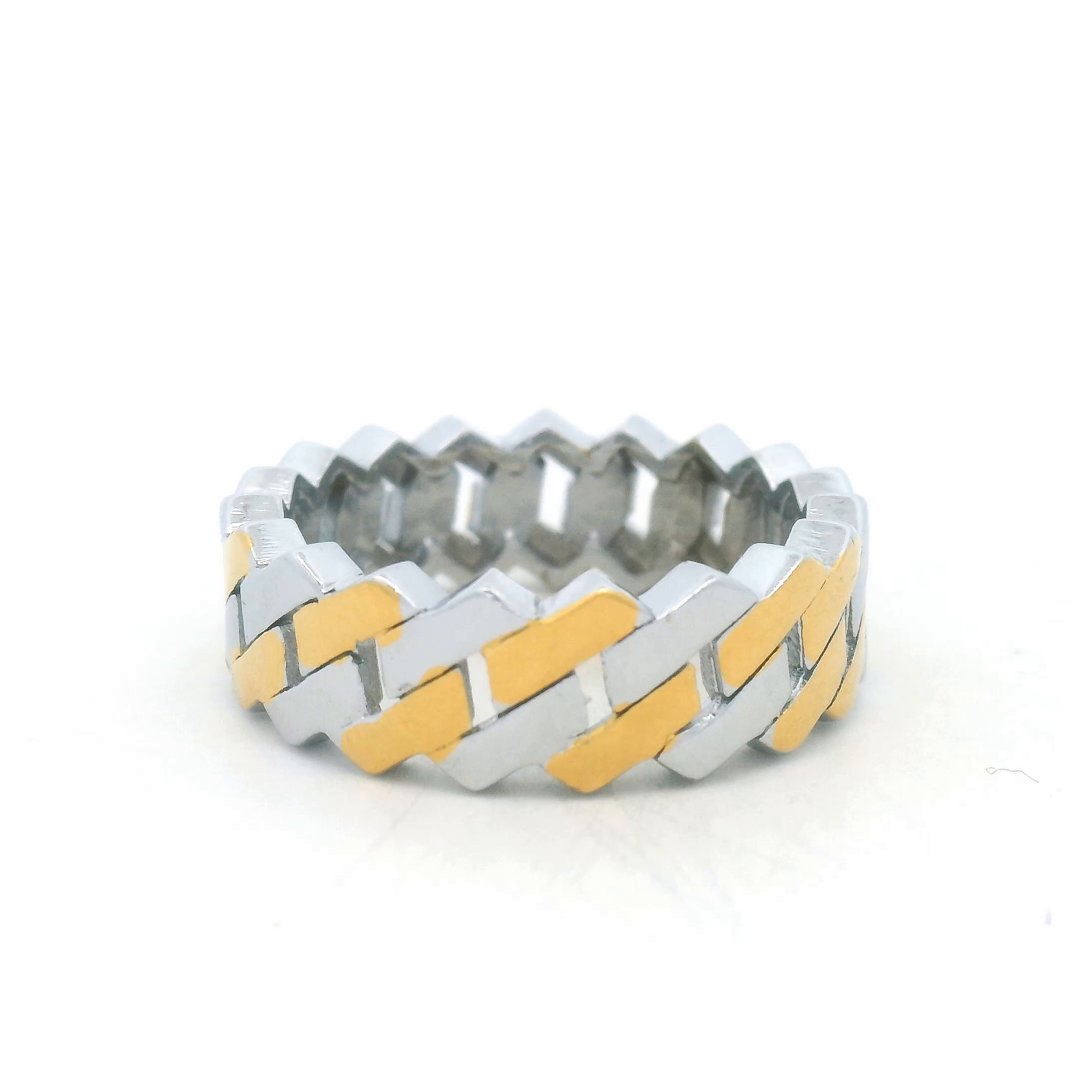 Stylish Two-Tone Woven Ring
