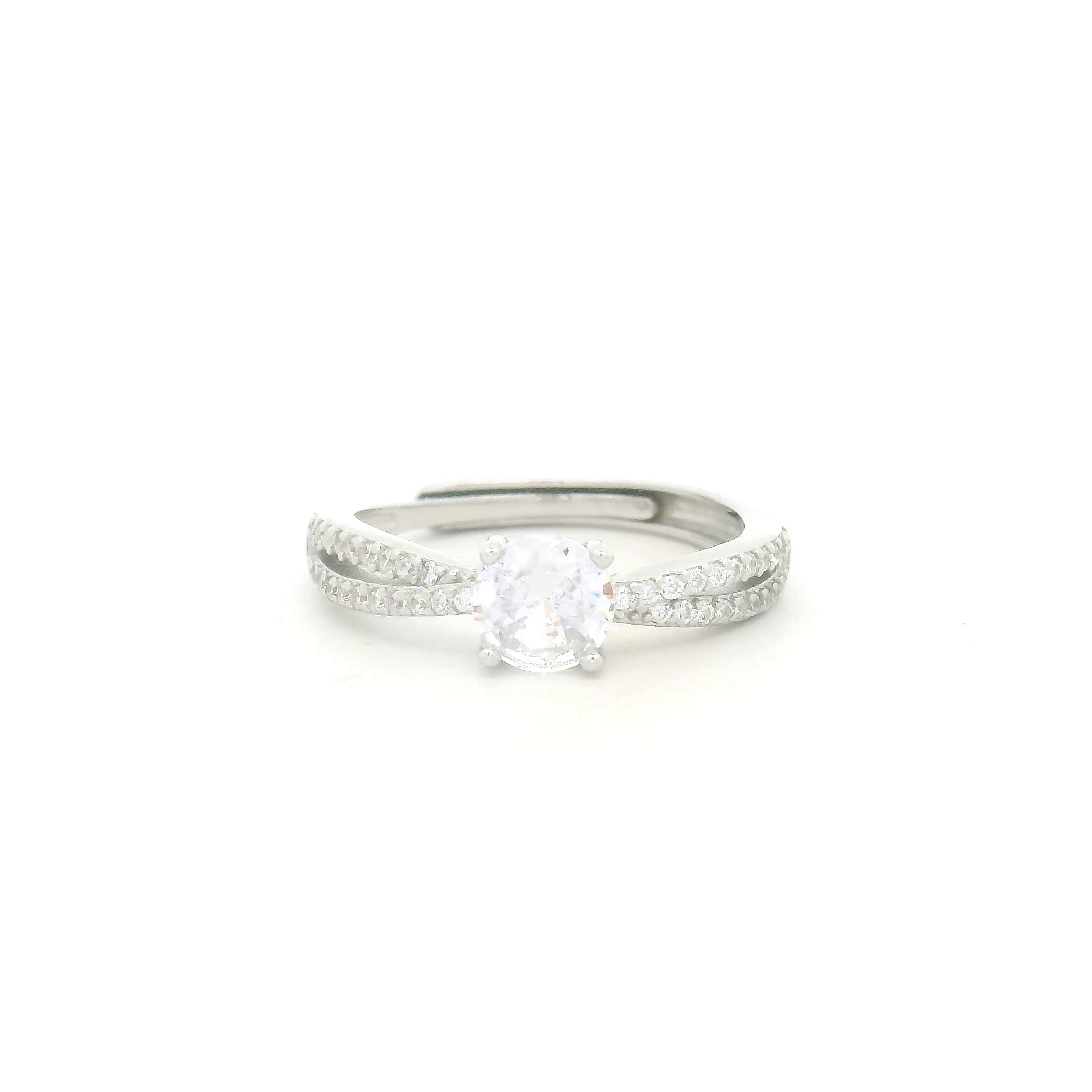 Silver Ring with Sparkling Gemstone