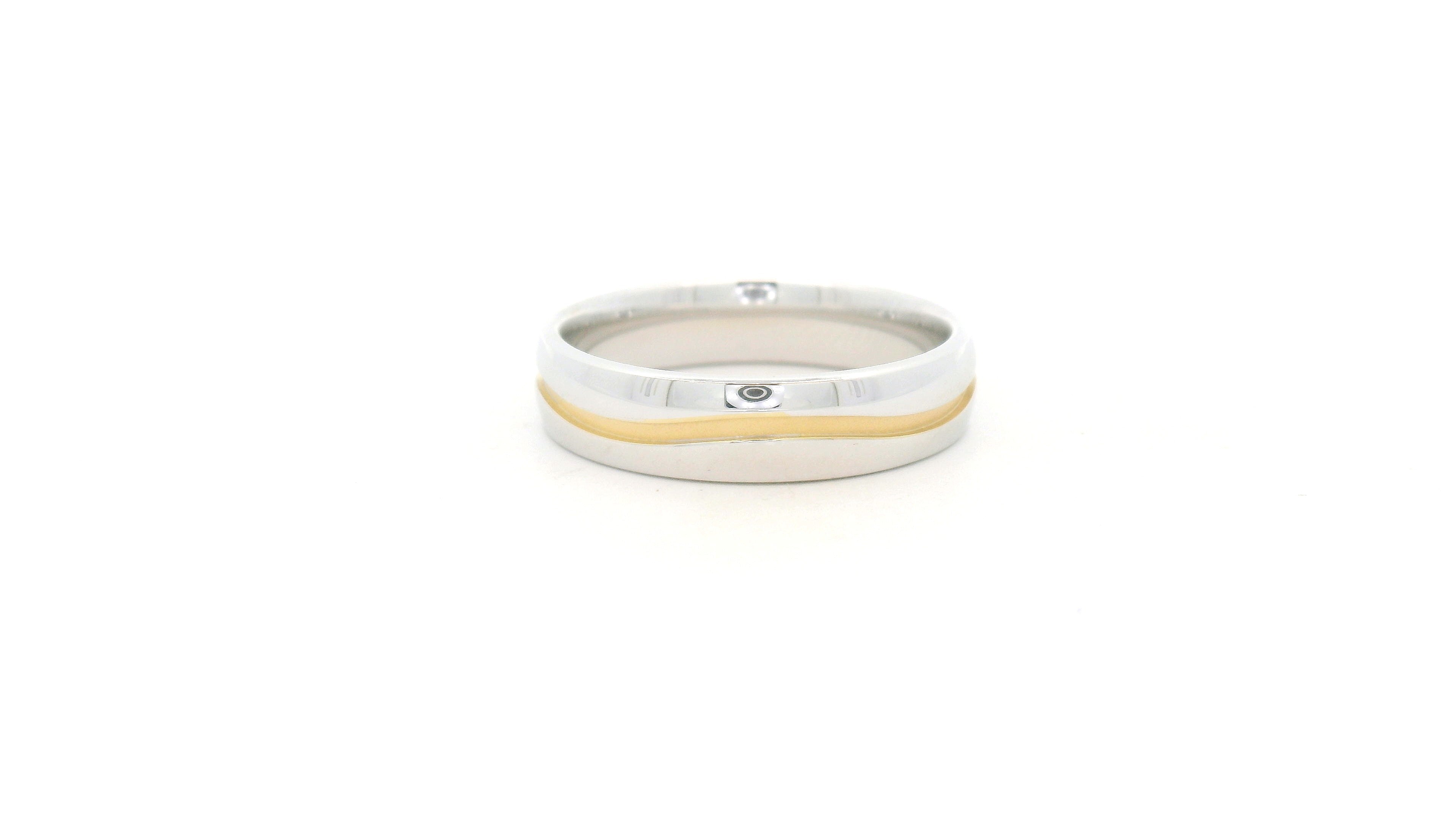Silver Two-Tone Ring for Men