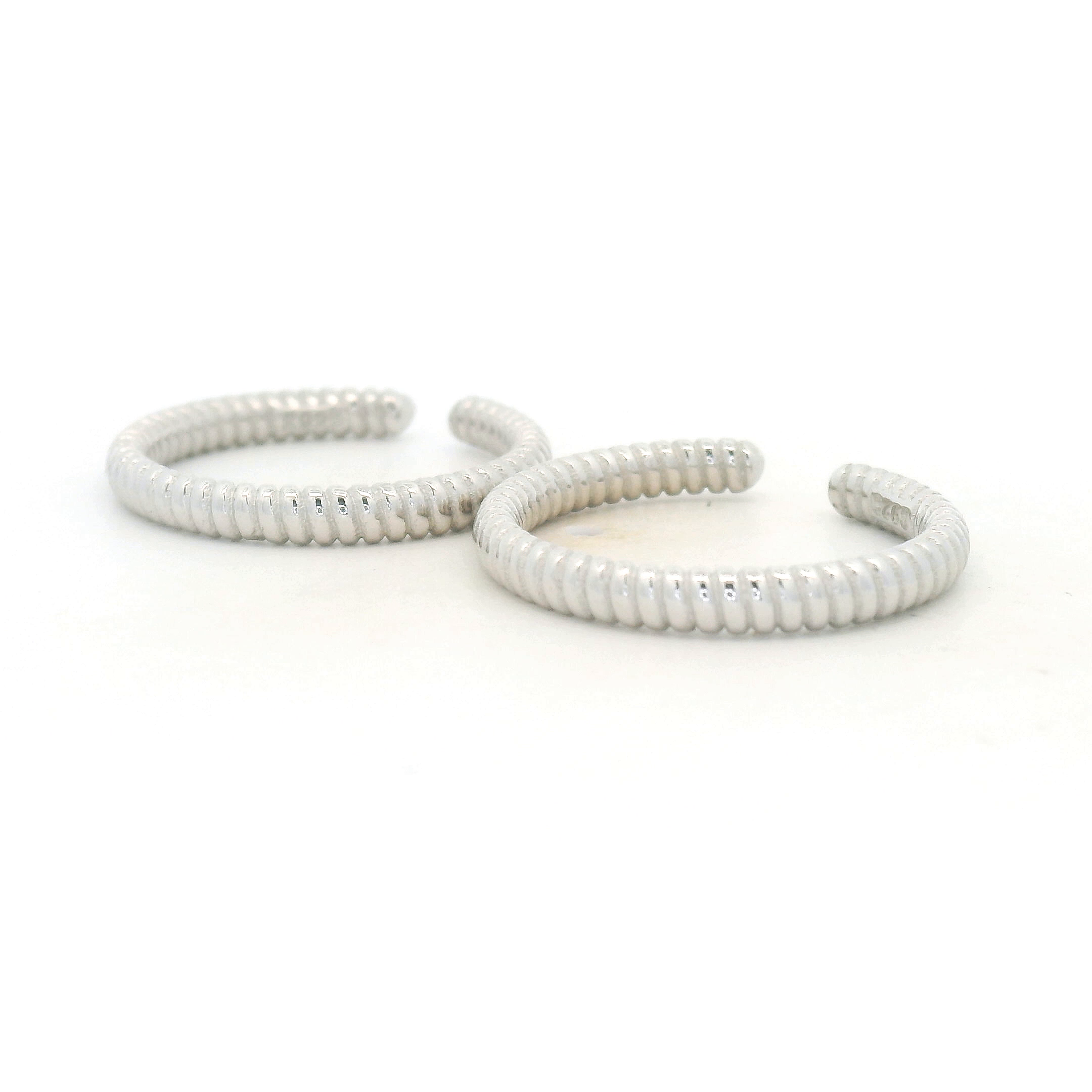 Elegant Silver Toe Rings Set