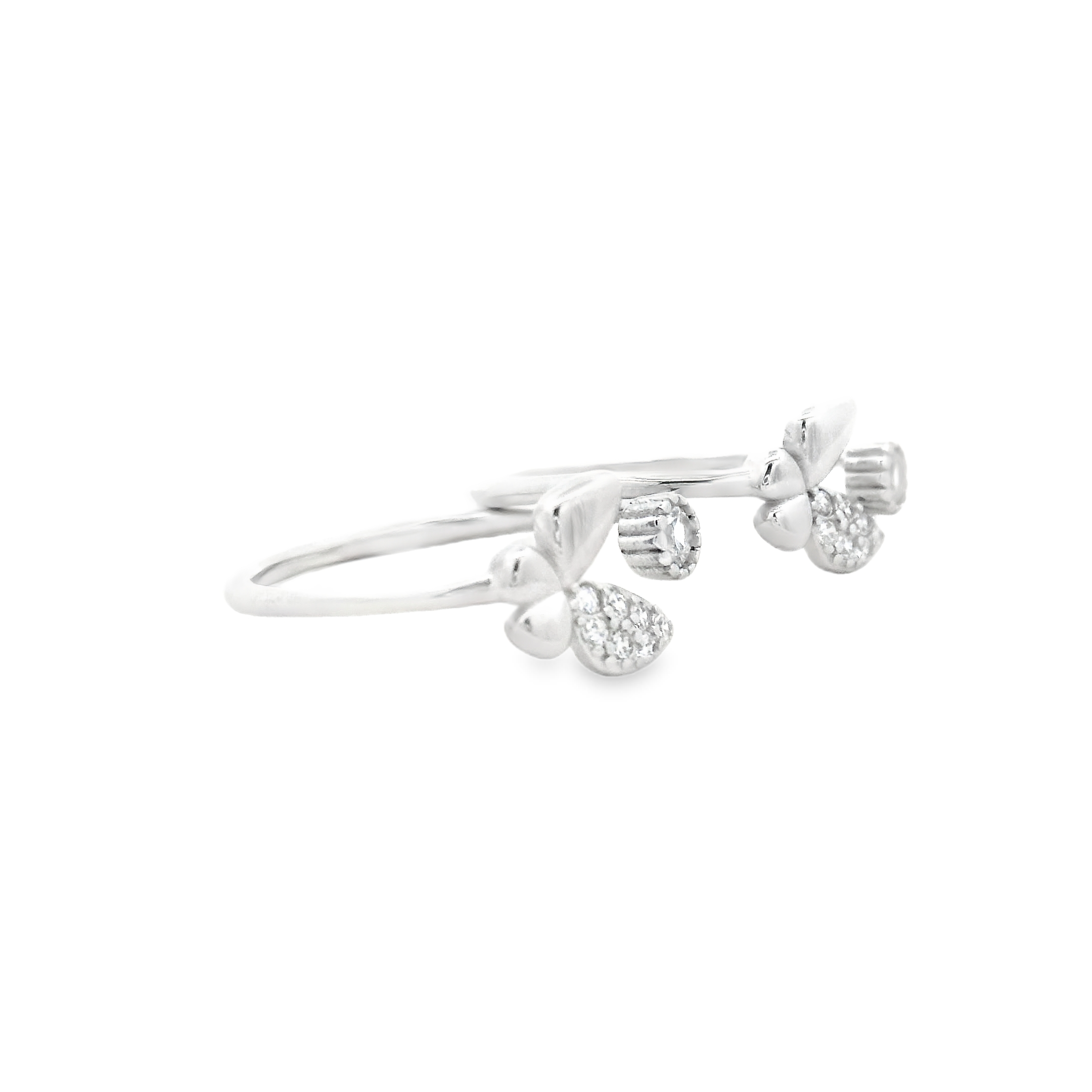 Elegant Floral Silver Toe Rings