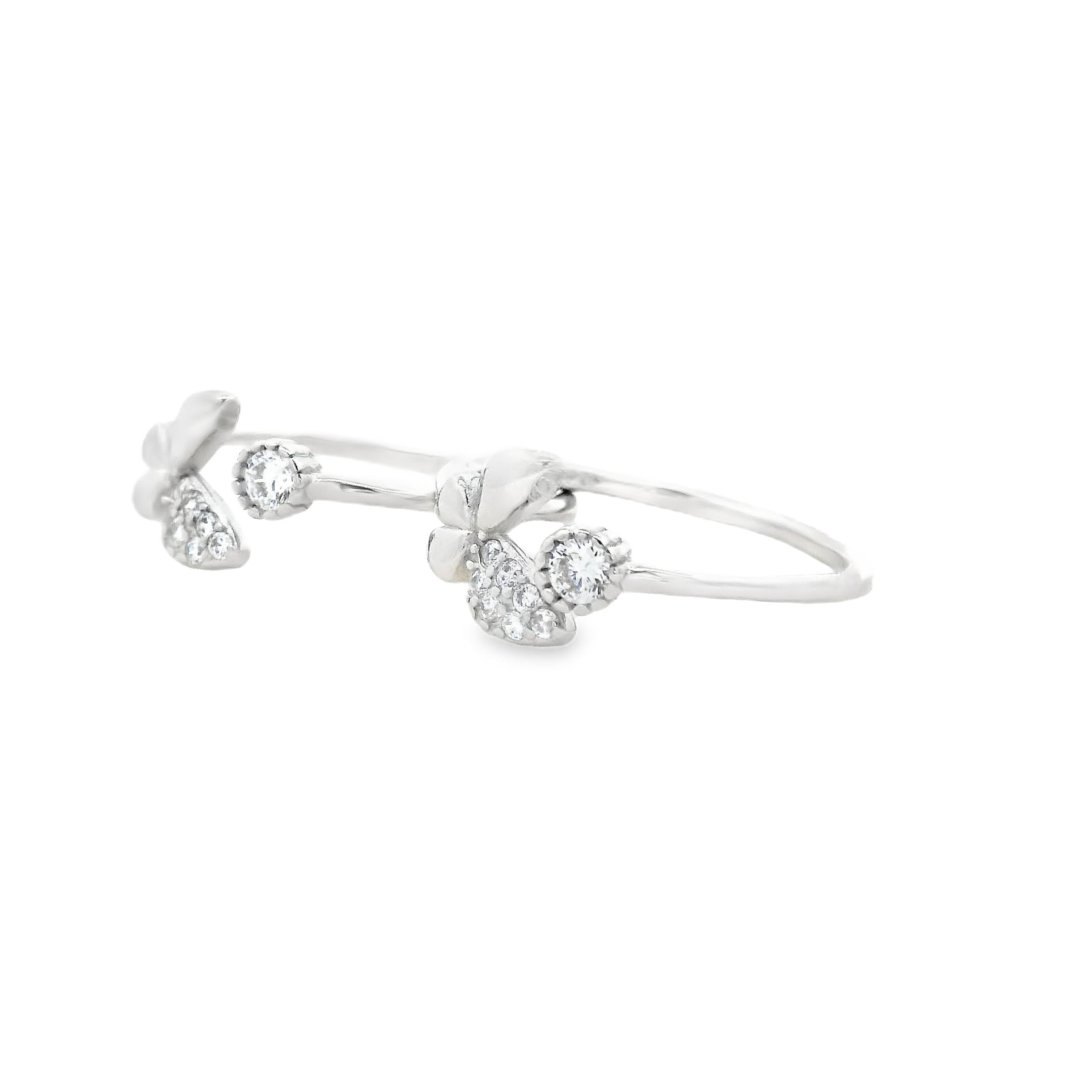 Elegant Floral Silver Toe Rings