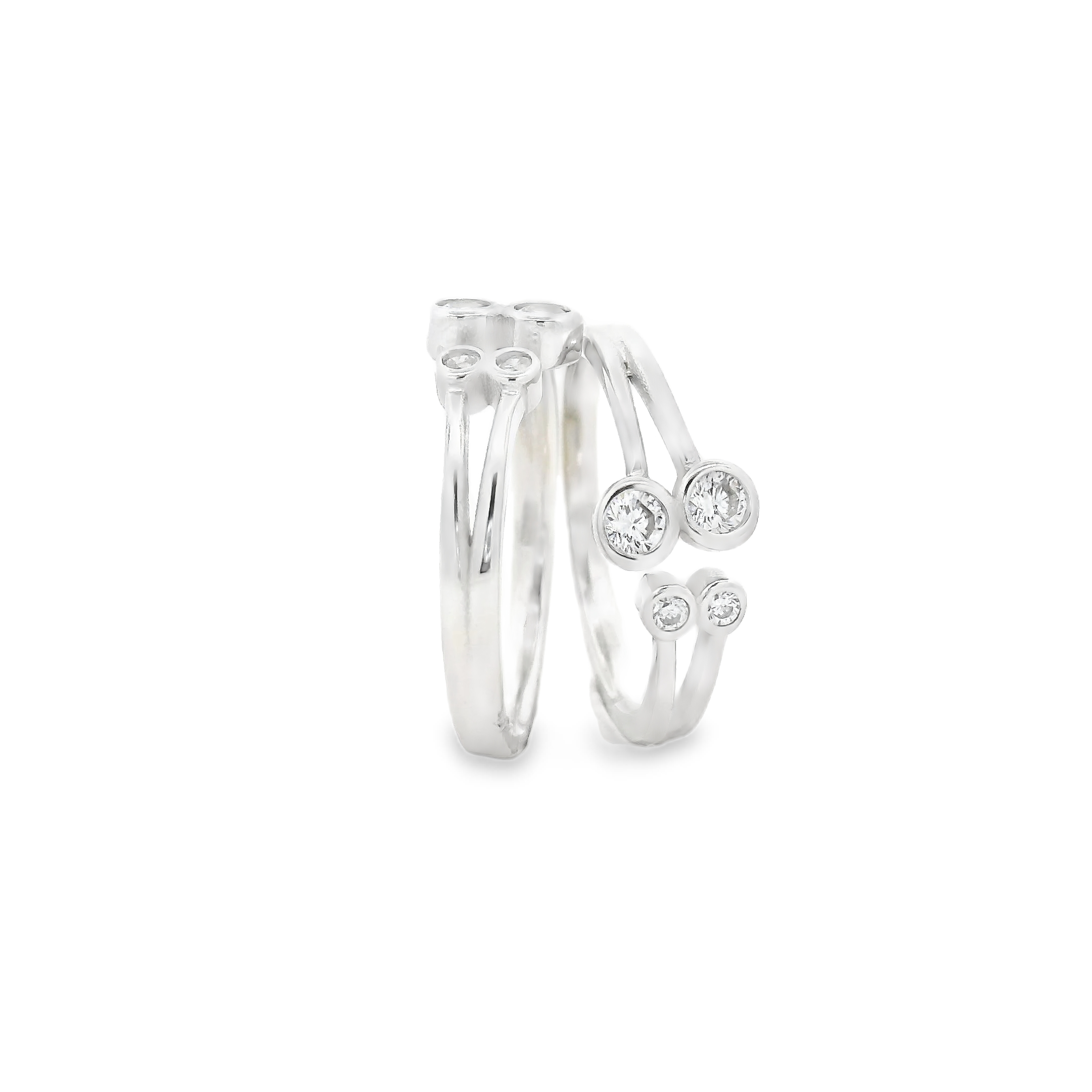 Silver Toe Rings with Sparkling Stones