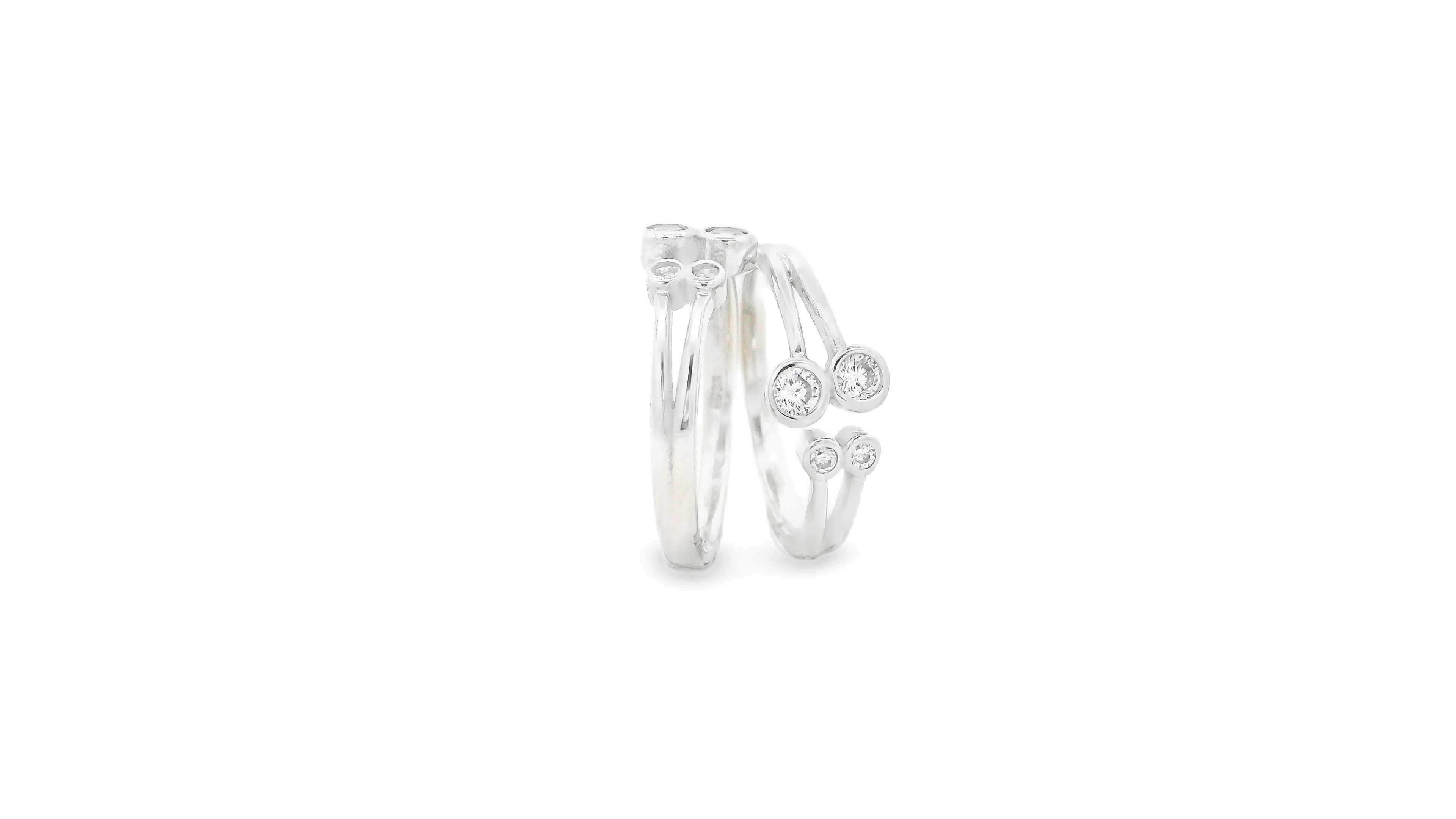 Silver Toe Rings with Sparkling Stones