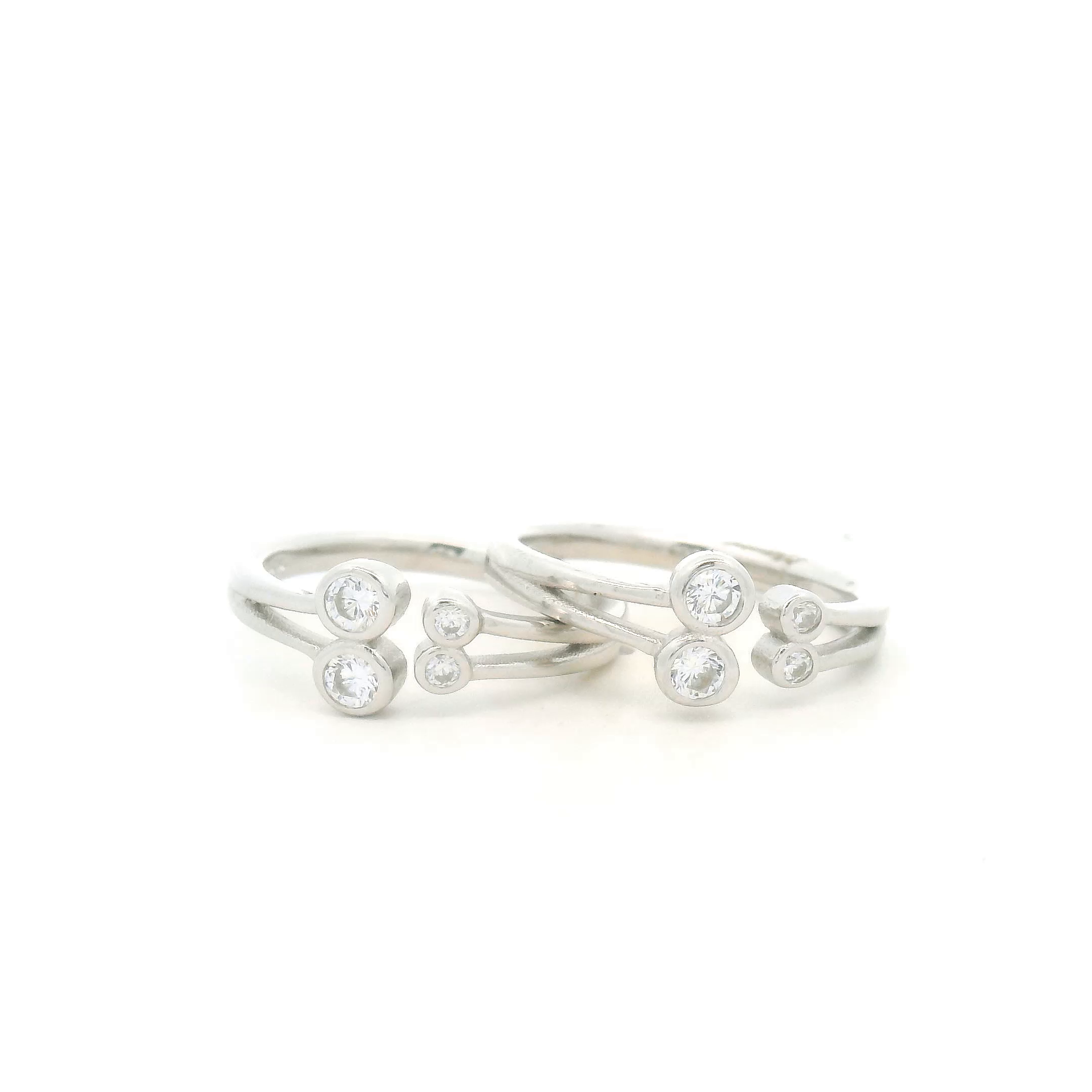 Silver Toe Rings with Sparkling Stones