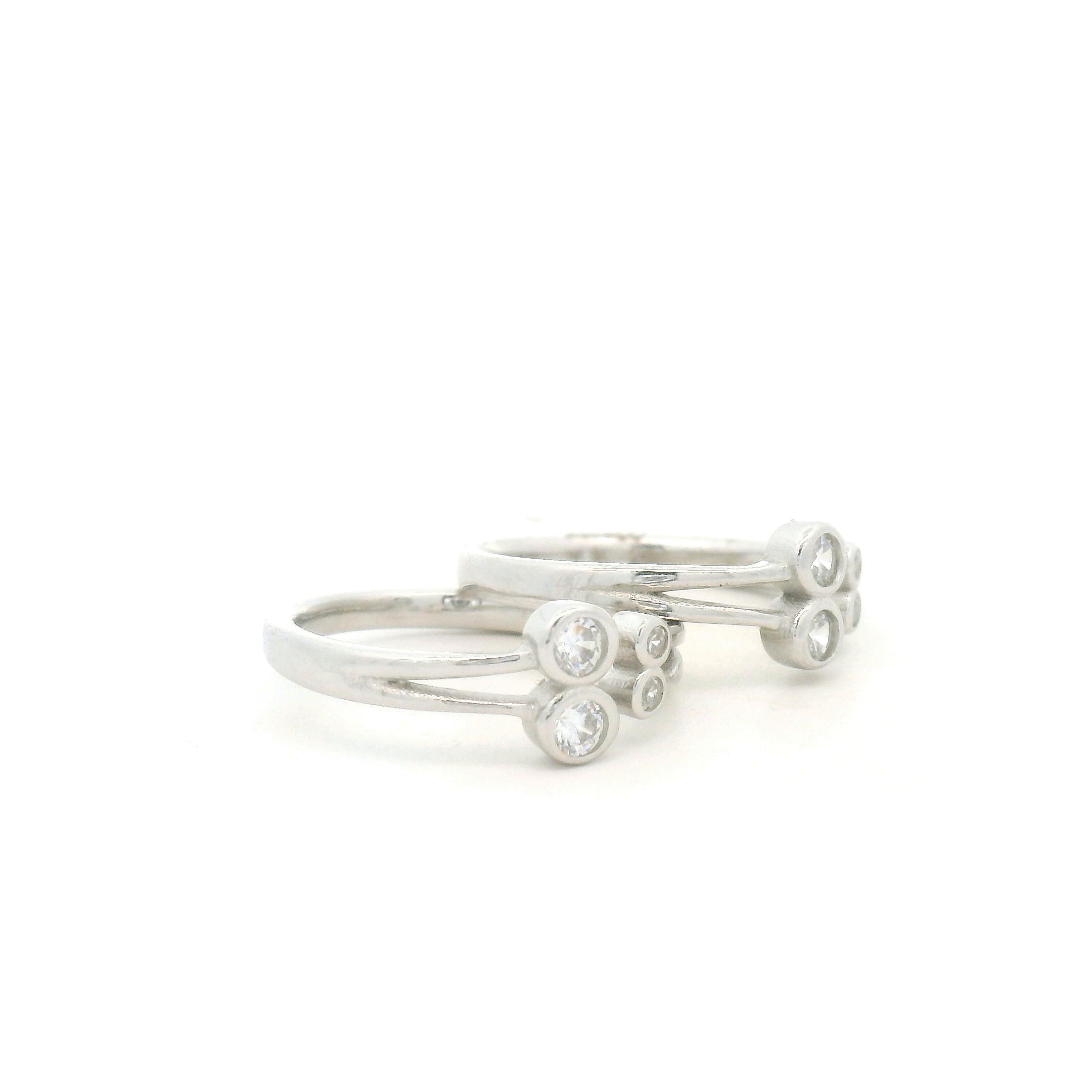 Silver Toe Rings with Sparkling Stones