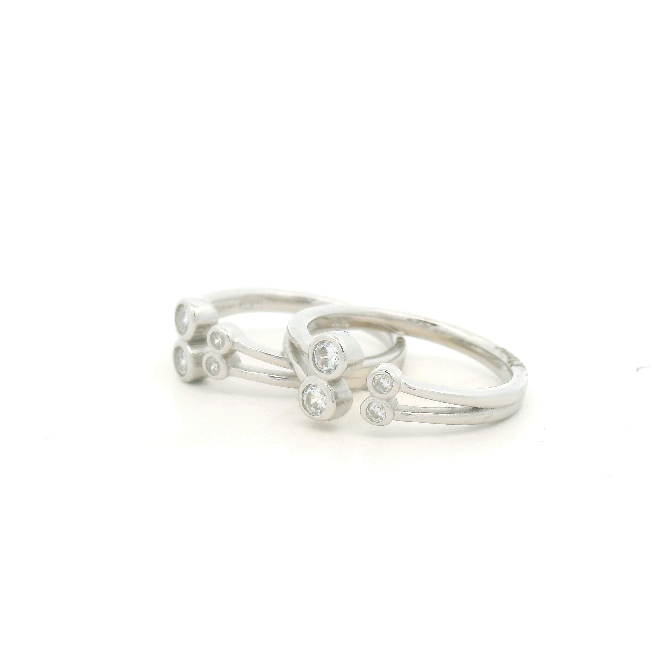 Silver Toe Rings with Sparkling Stones