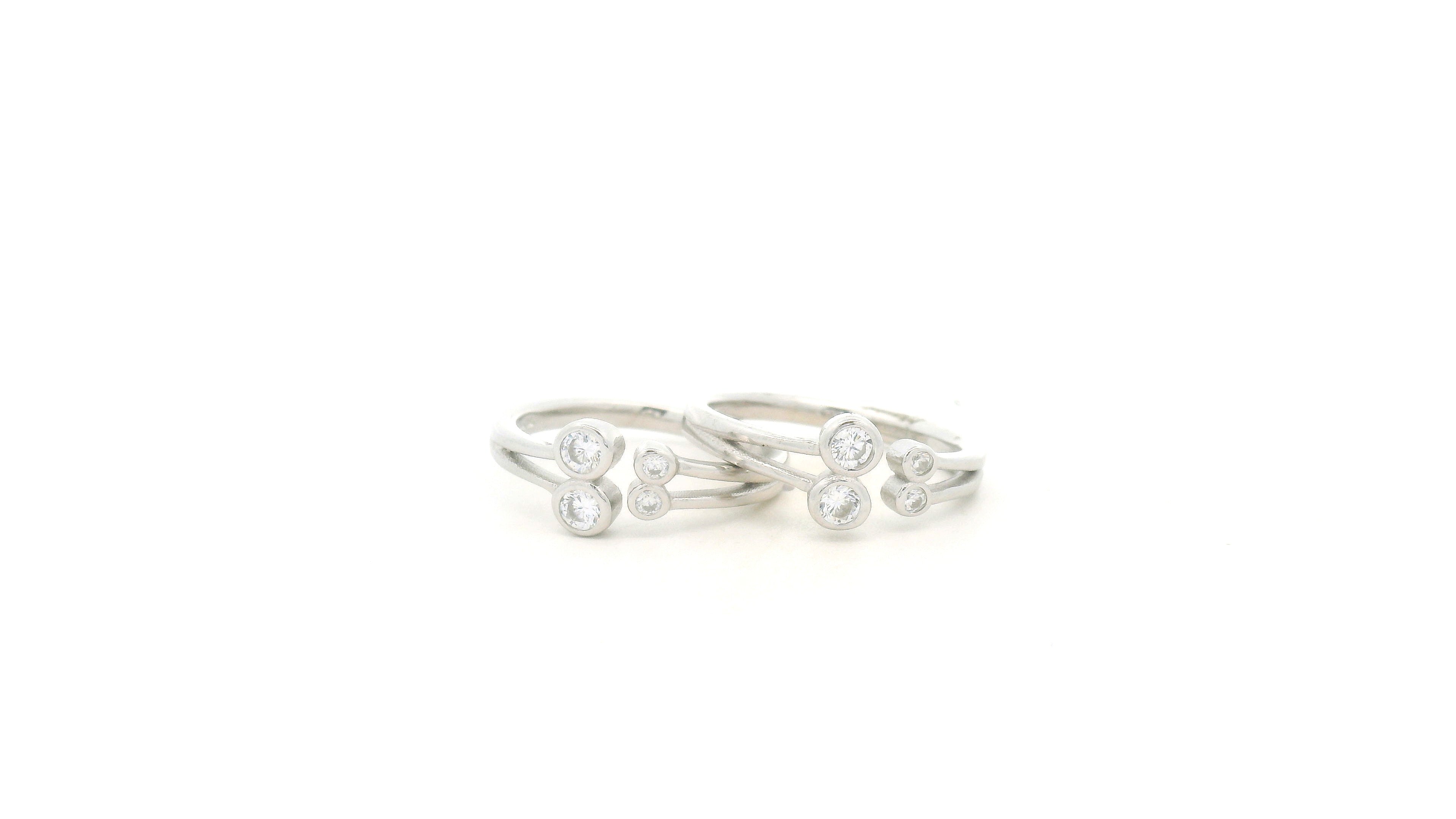 Silver Toe Rings with Sparkling Stones