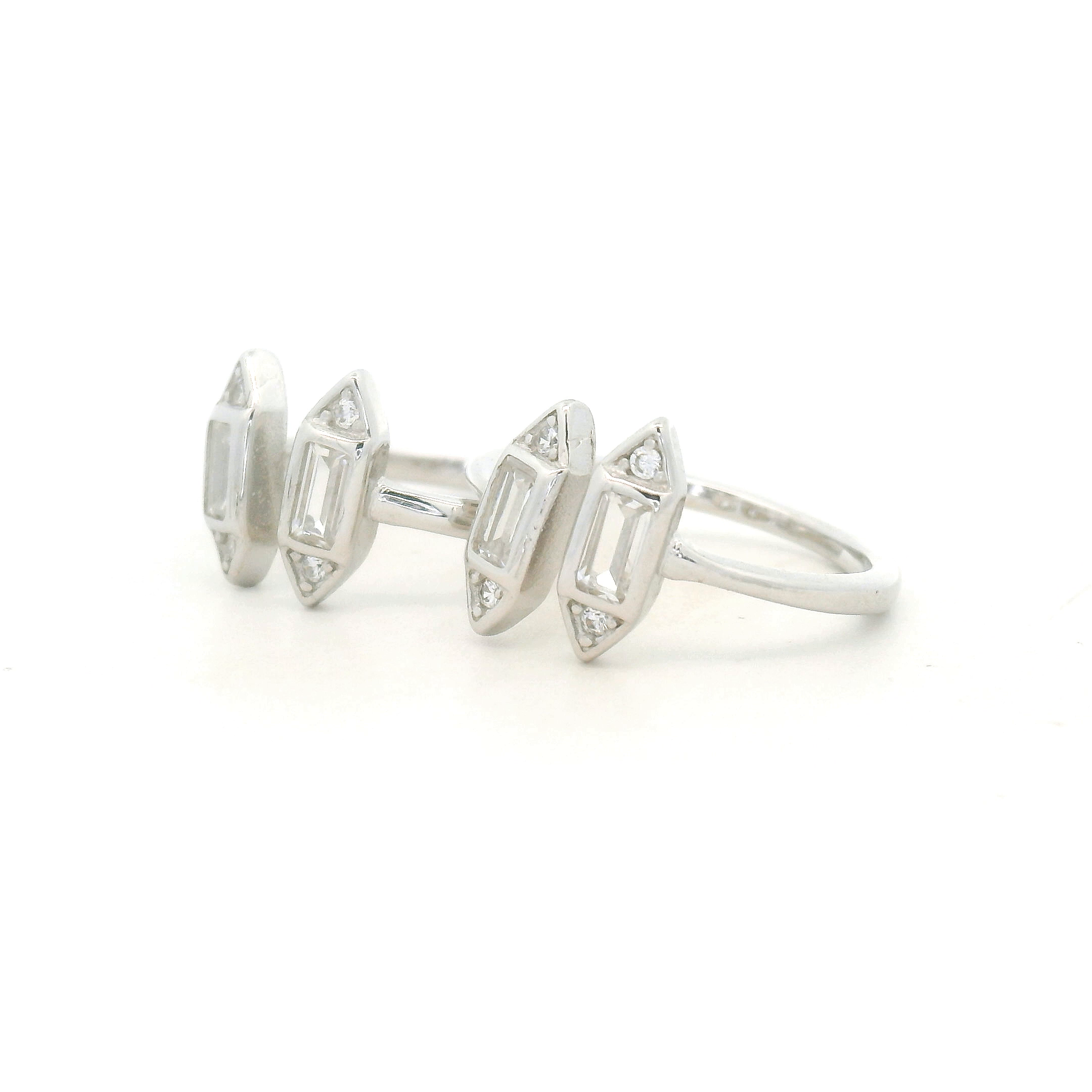 Silver Baguette CZ Toe Rings
