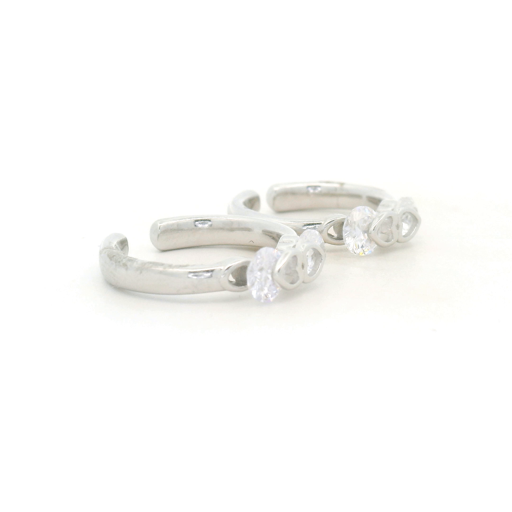 Double Heart Diamond Toe Ring