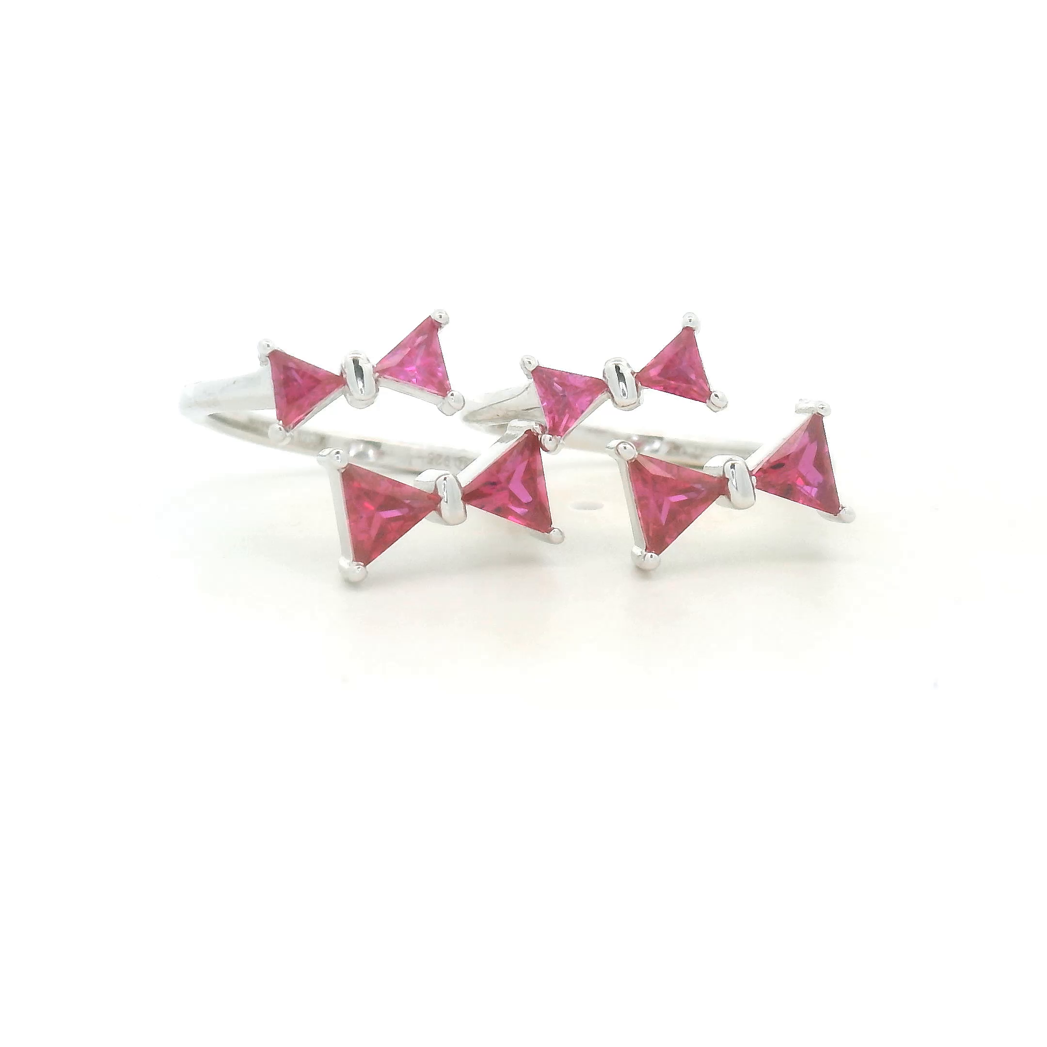 Pink Triangle Silver Toe Rings