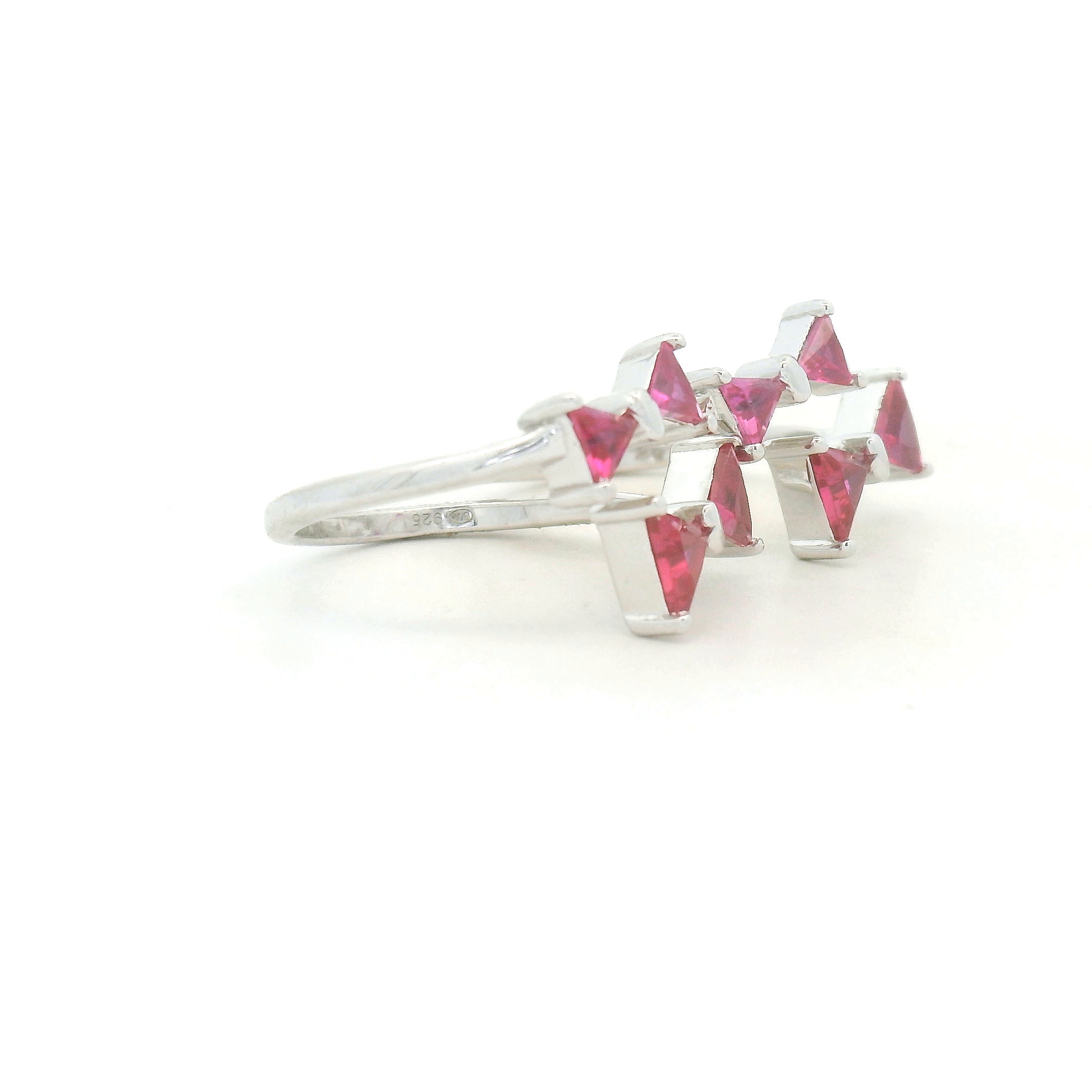 Pink Triangle Silver Toe Rings