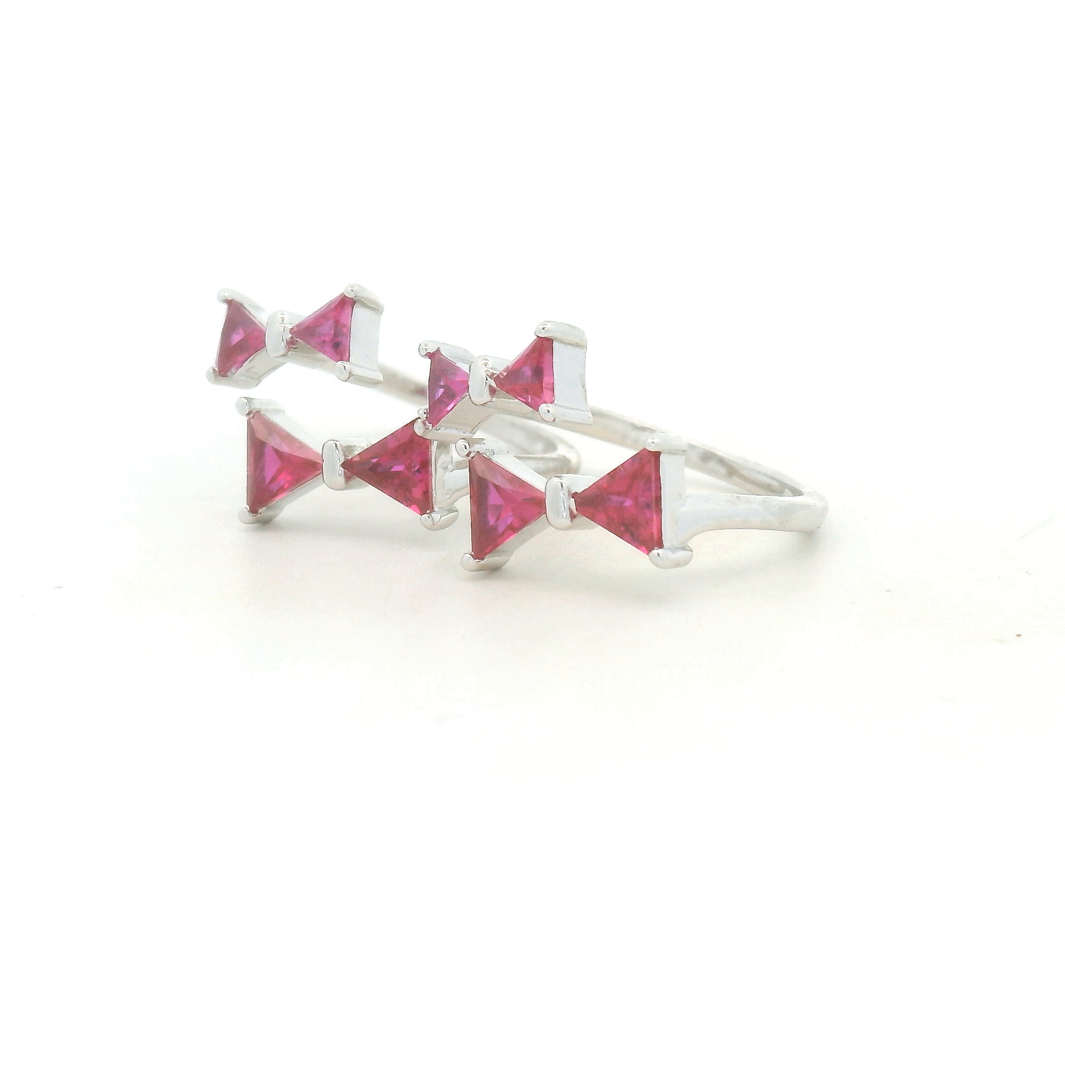 Pink Triangle Silver Toe Rings