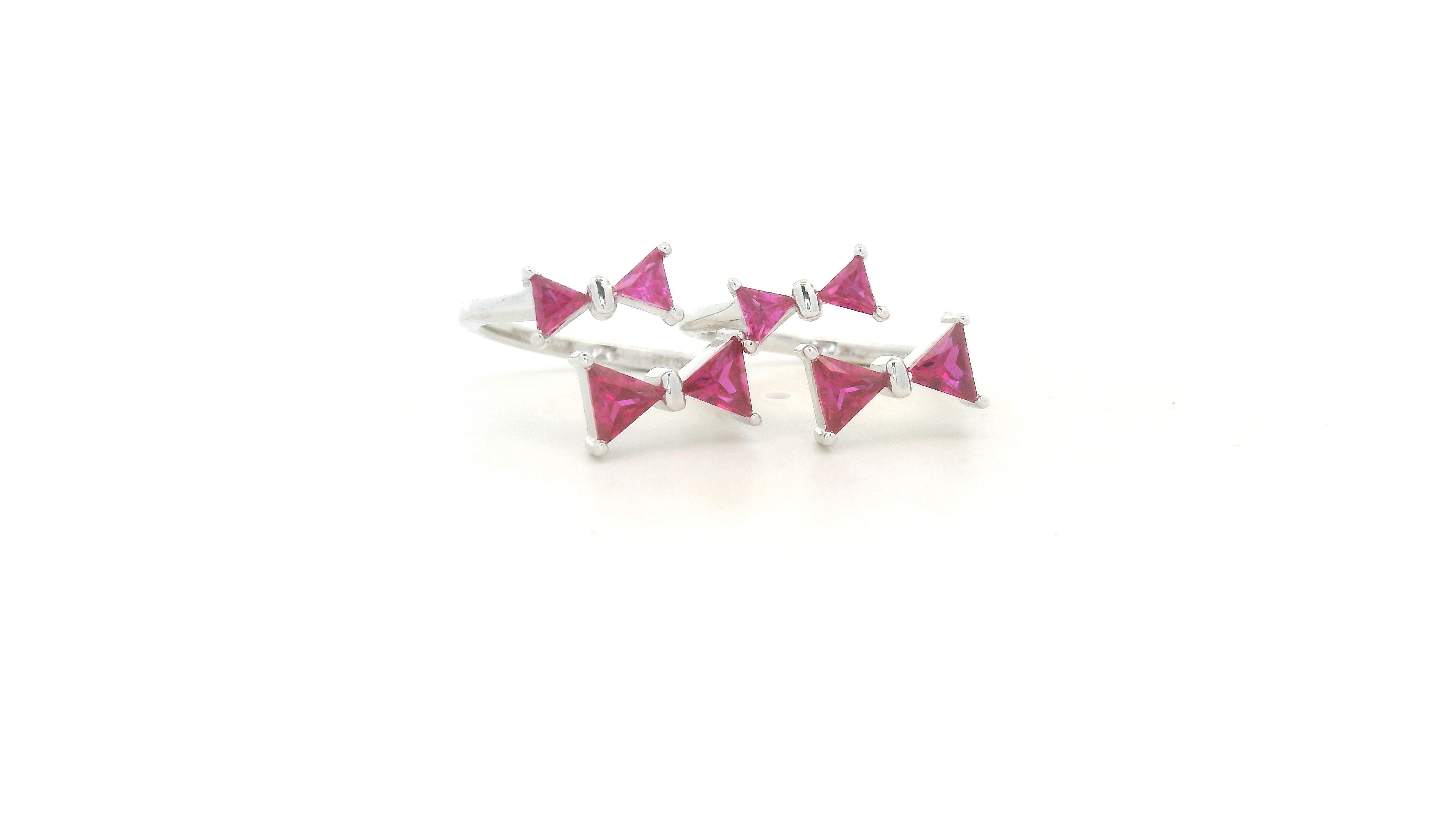 Pink Triangle Silver Toe Rings