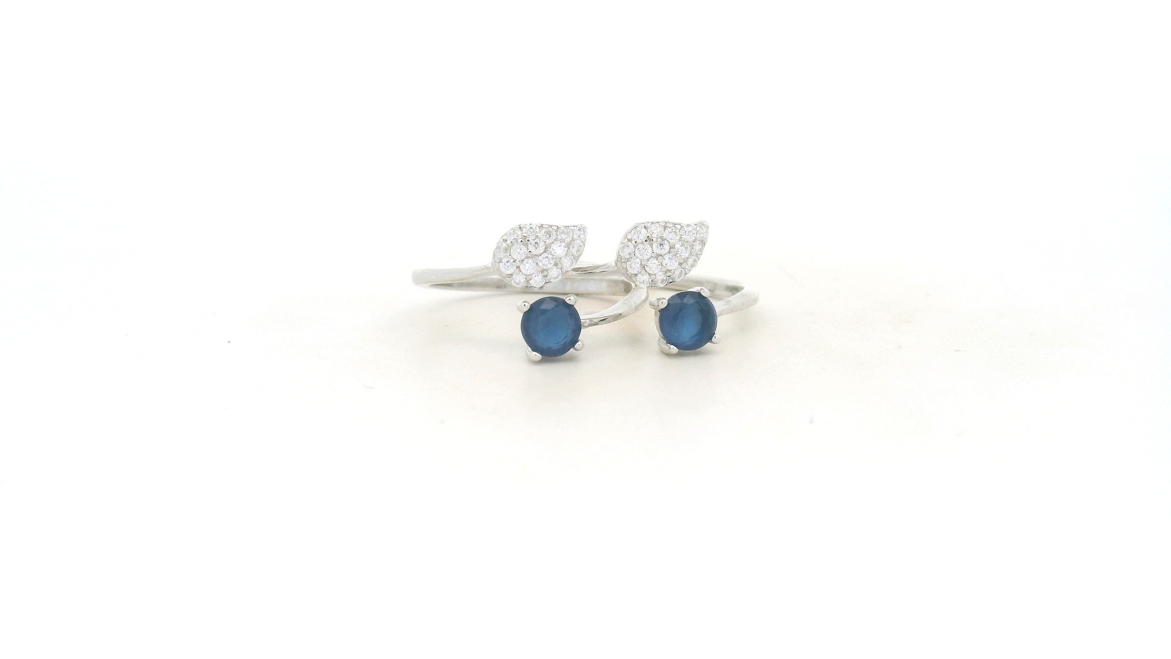 Elegant Silver and Blue Toe Ring Set