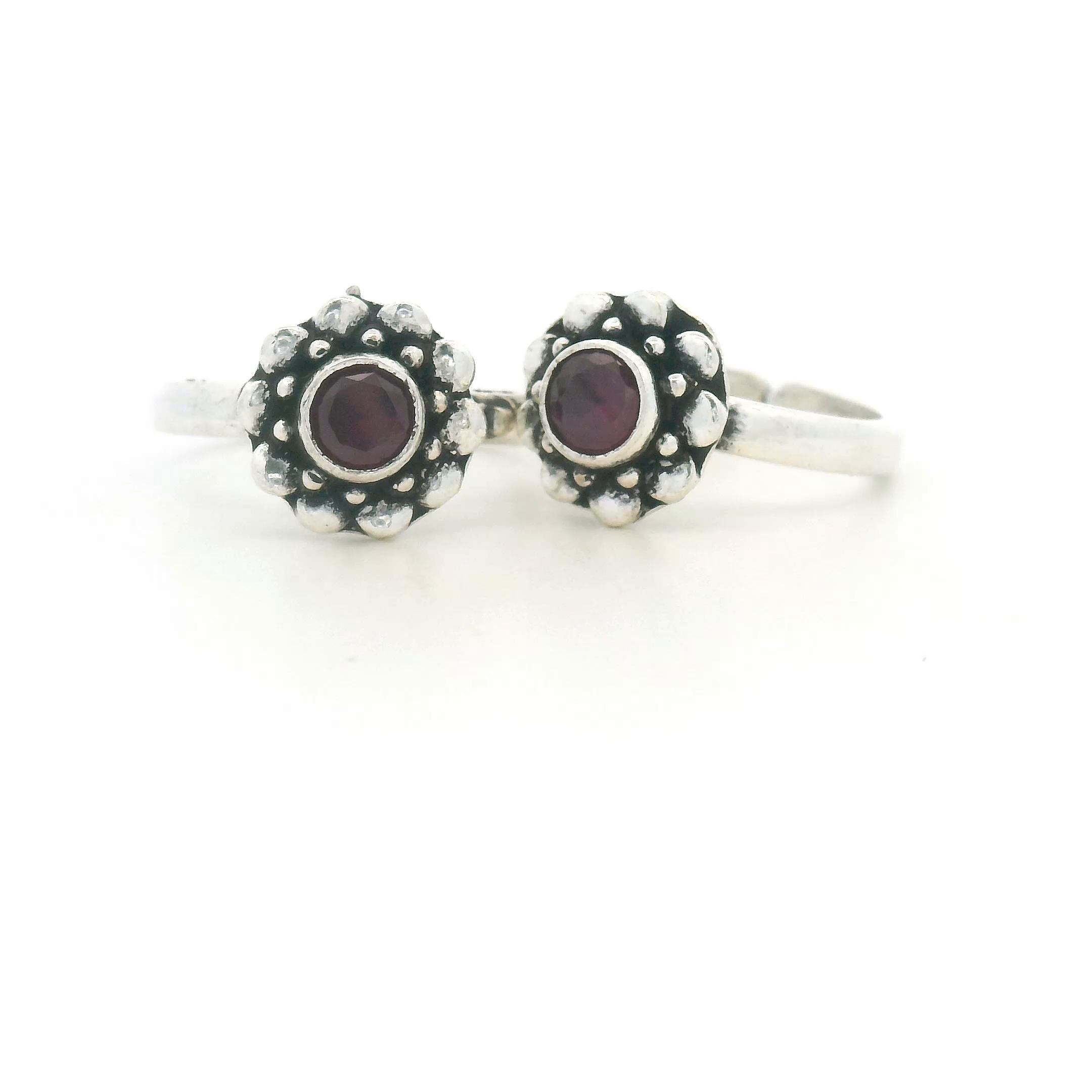 Ruby Toe Ring for Silver